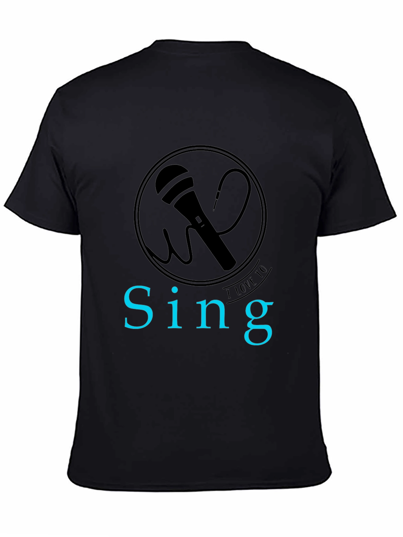 Black Sing Microphone Graphic Tee view 4
