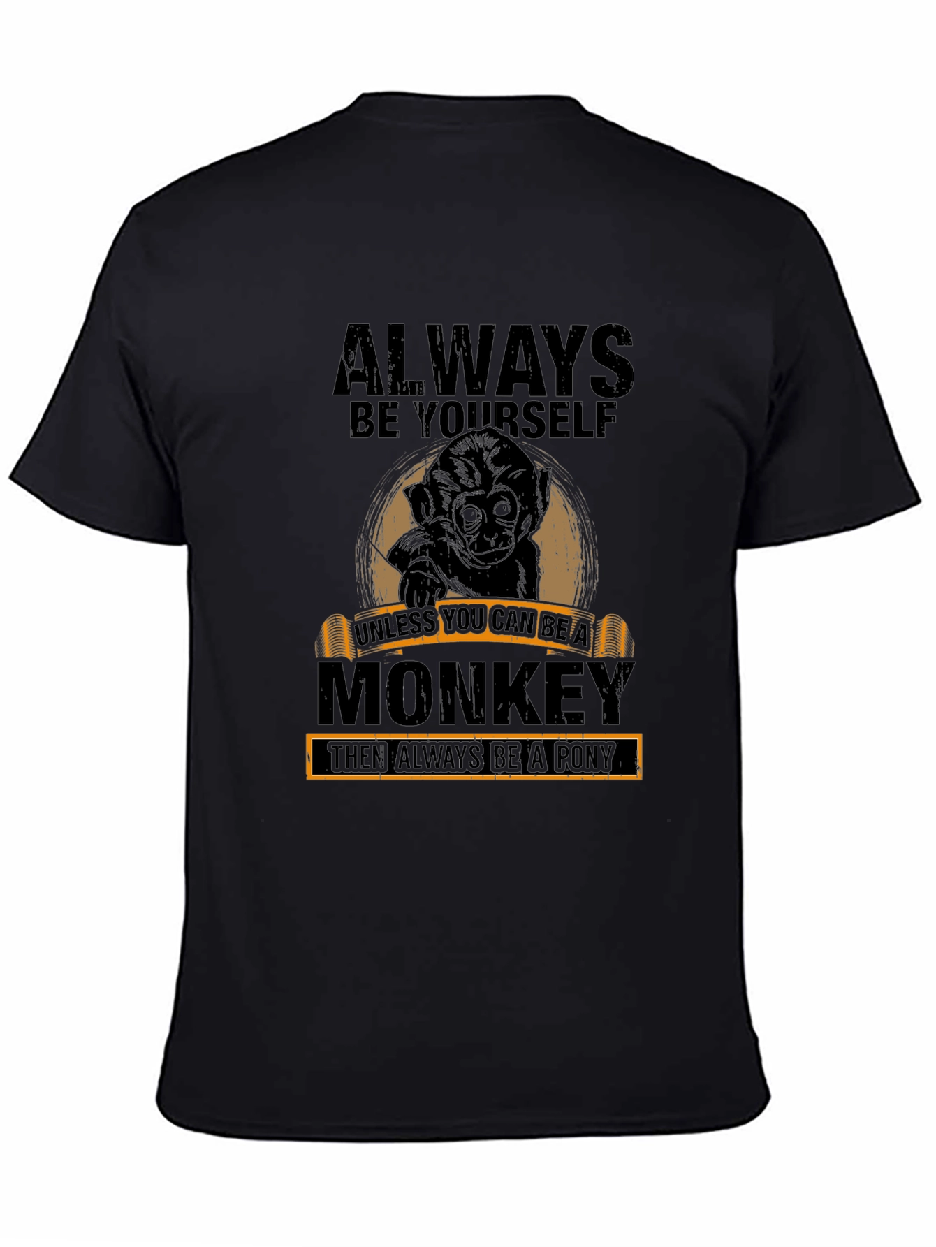 Black Always Be Yourself Monkey Graphic T-Shirt view 4