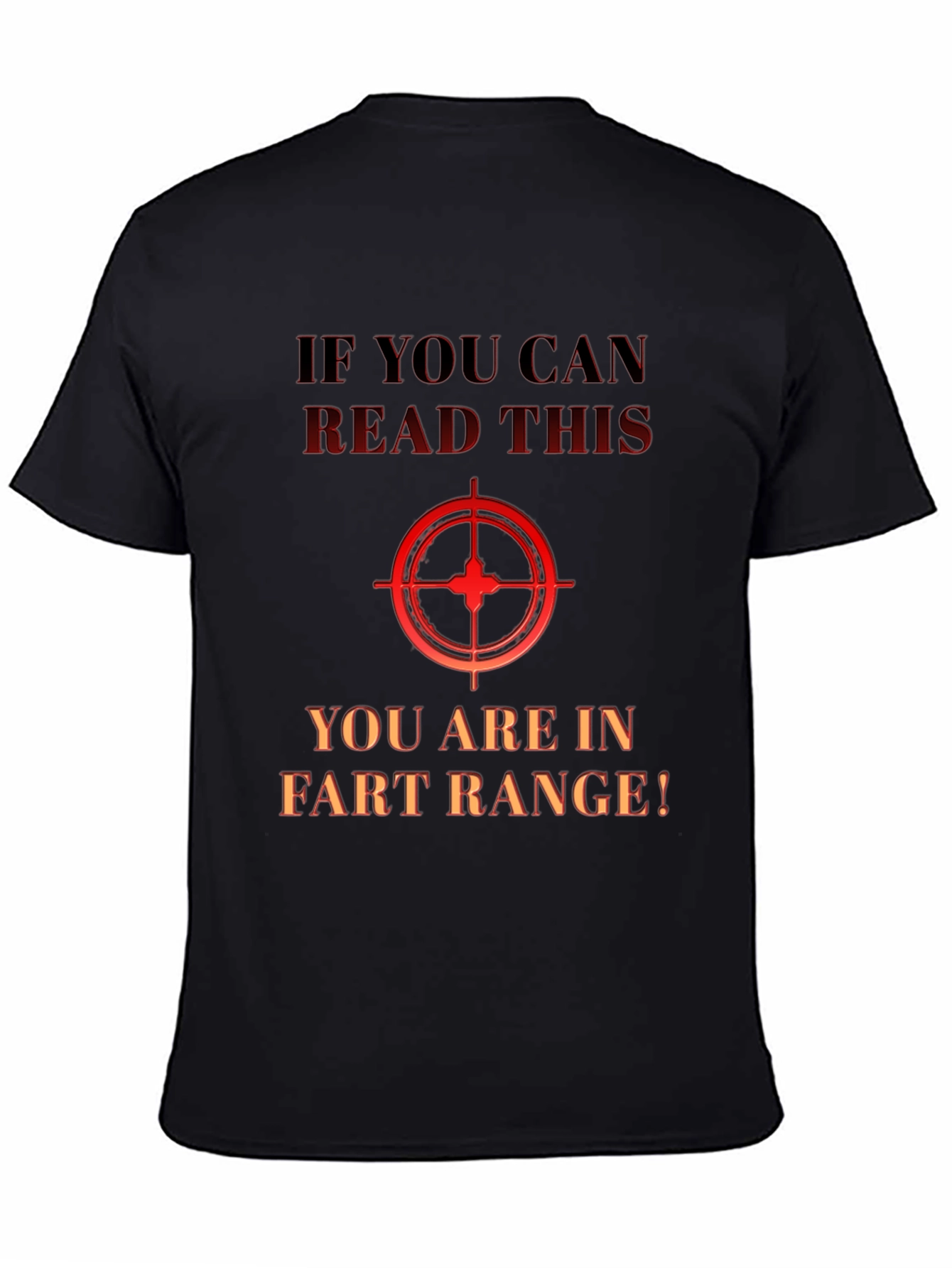 Black Humorous "Fart Range" Graphic T-Shirt view 4