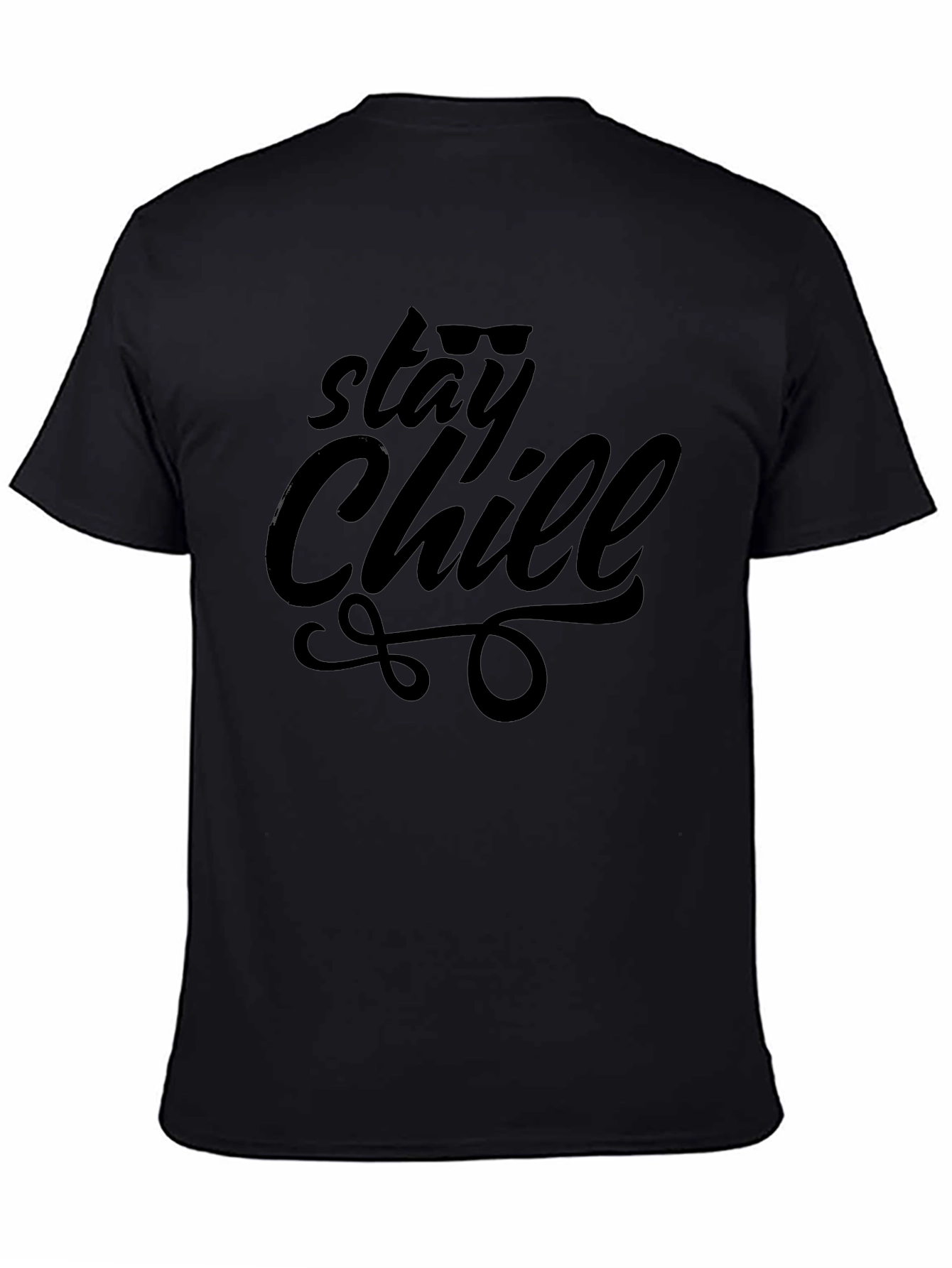 Black Stay Chill Graphic Tee - Trendy Relaxed Vibe view 4
