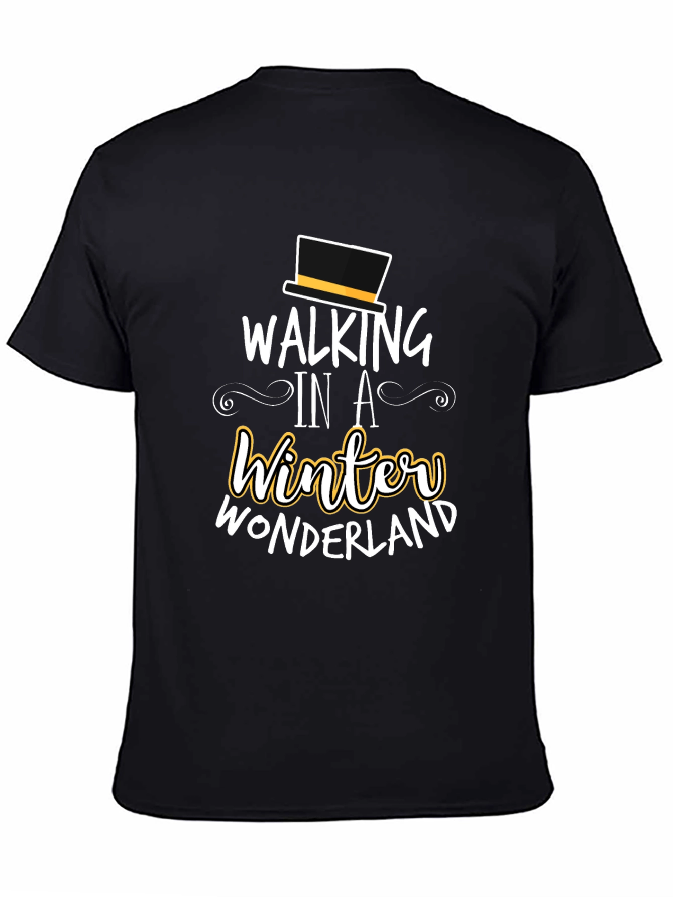 Black Walking in a Winter Wonderland Graphic Tee view 4