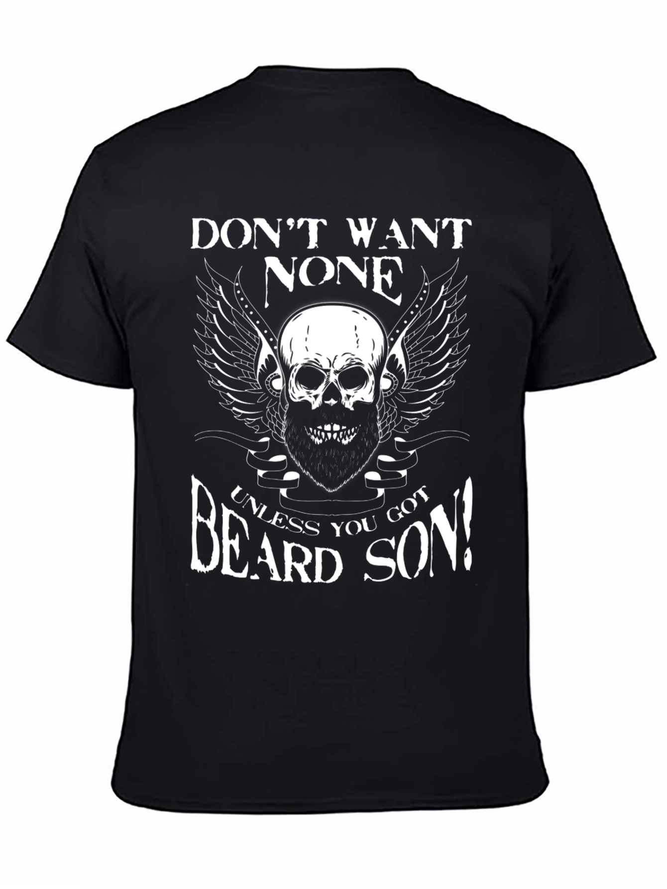 Black Beard Skull Graphic Tee - Don't Want None view 4