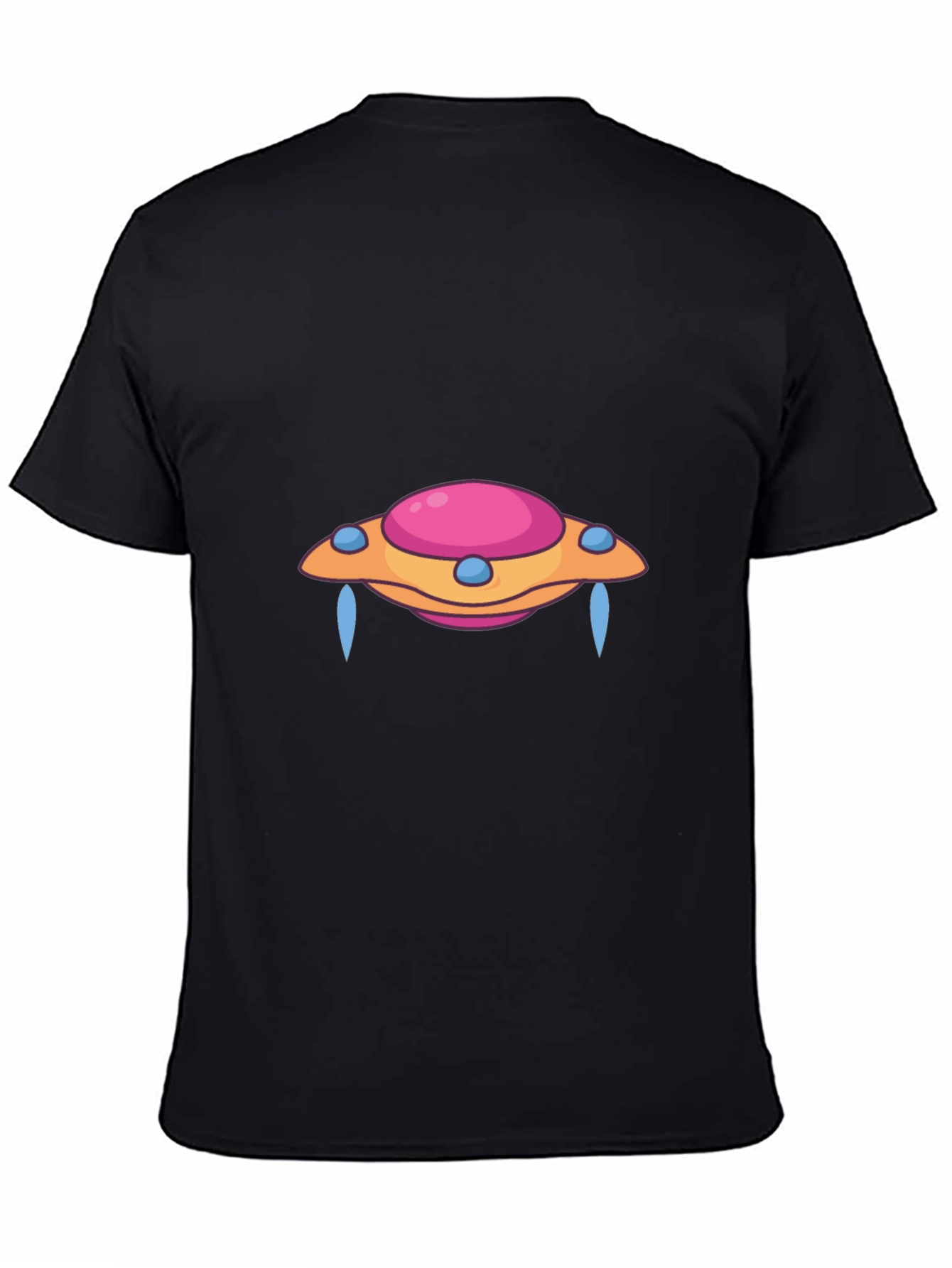 Black UFO Graphic Tee - Black Cotton Blend view 4