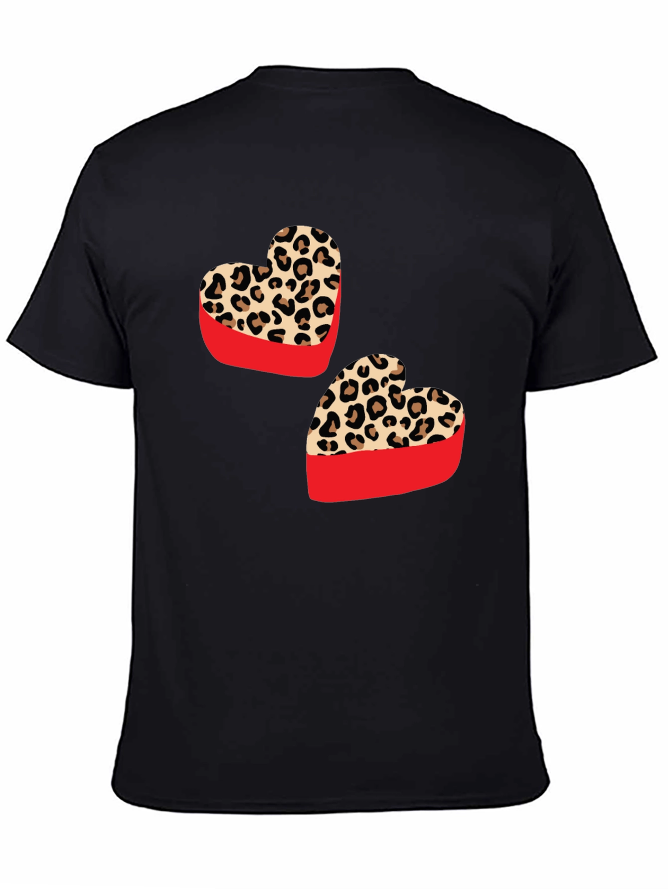 Black Leopard Heart Graphic Tee - Stylish Valentine's Day Shirt view 4