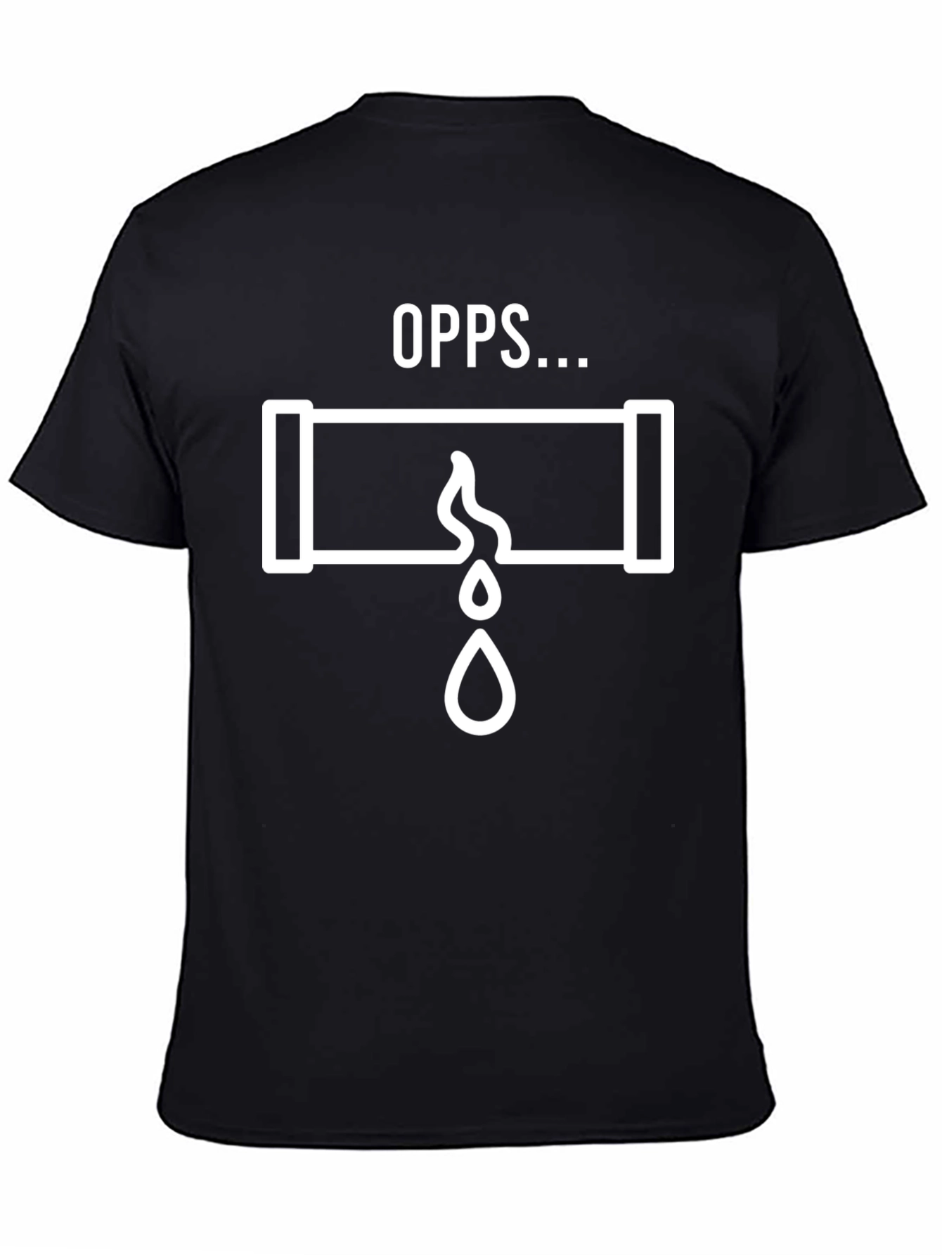 Black Oops Leaky Pipe Graphic T-Shirt view 4
