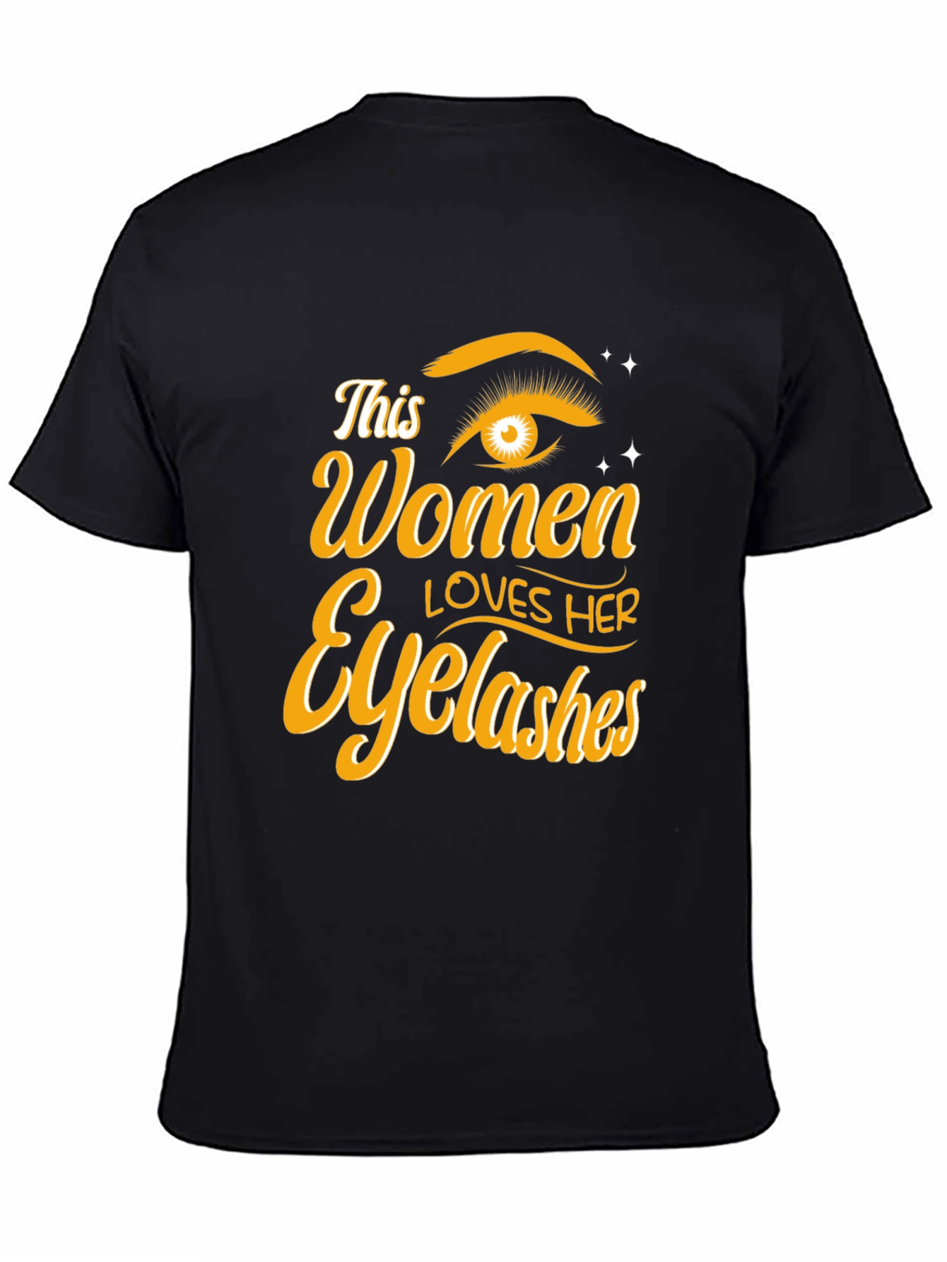 Black Women Loves Her Eyelashes Black T-Shirt view 4