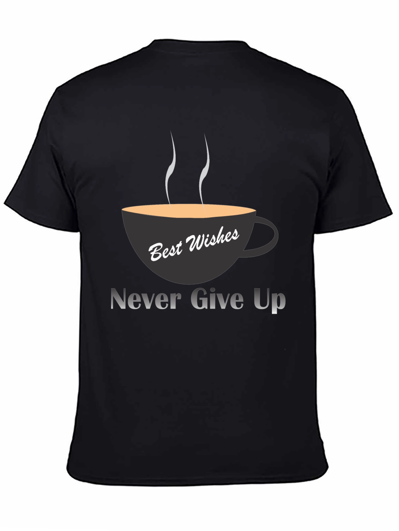 Black Best Wishes Tee: Never Give Up view 4