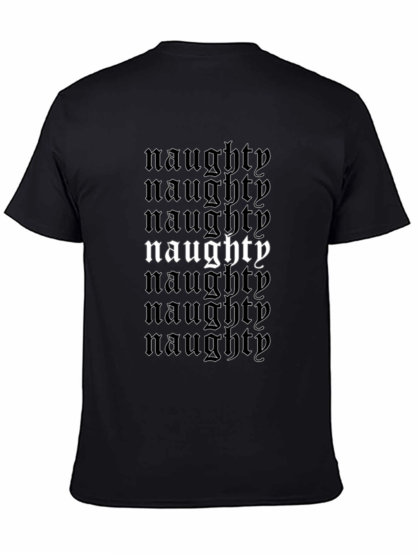 Black Naughty T-Shirt - Black Graphic Tee view 4