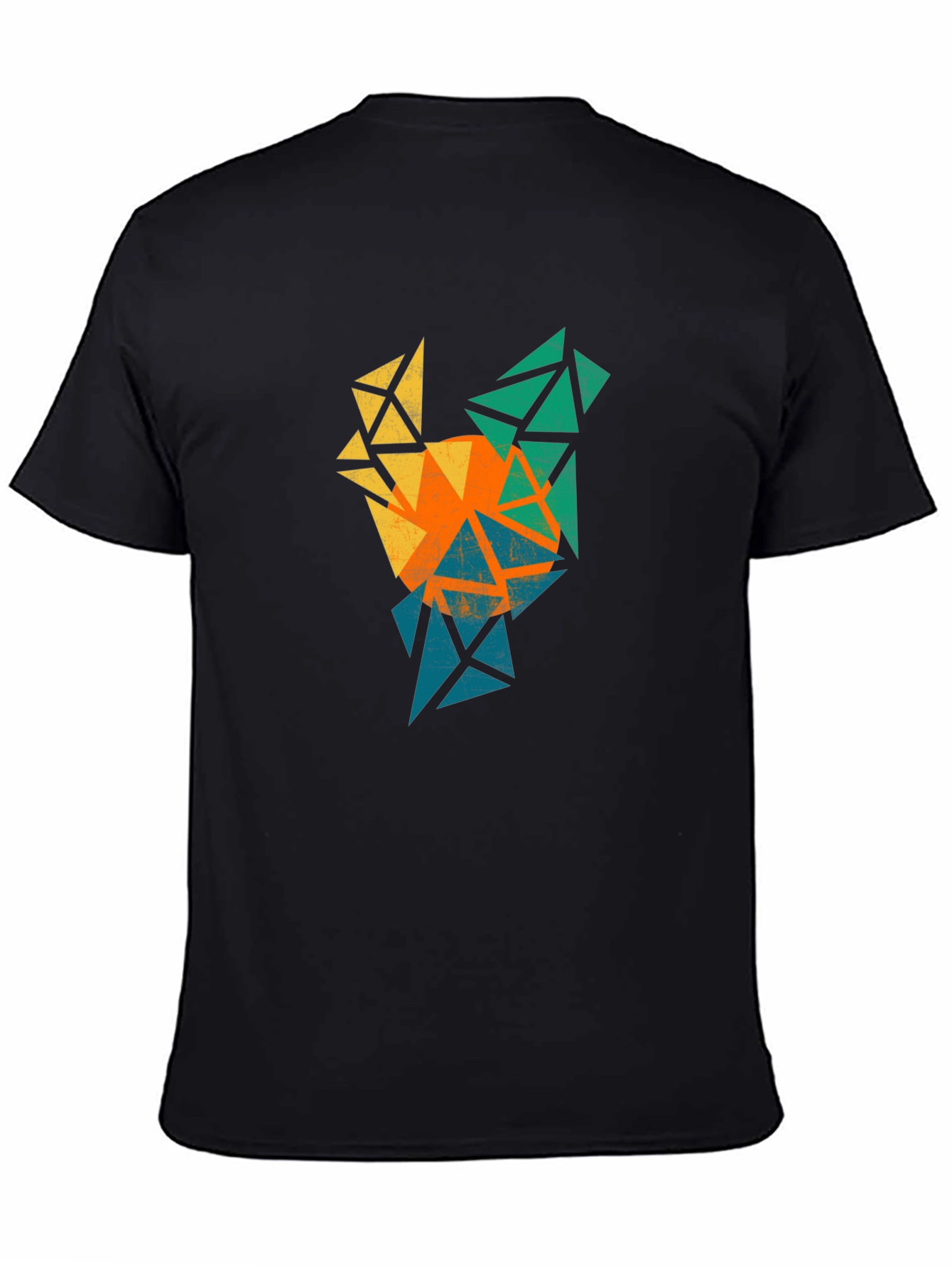 Black Geometric Rooster Graphic Tee - Bold & Unique Design view 4