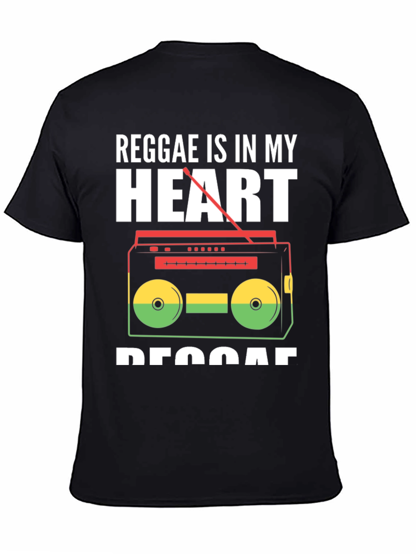 Black Reggae Is In My Heart Music T-Shirt view 4