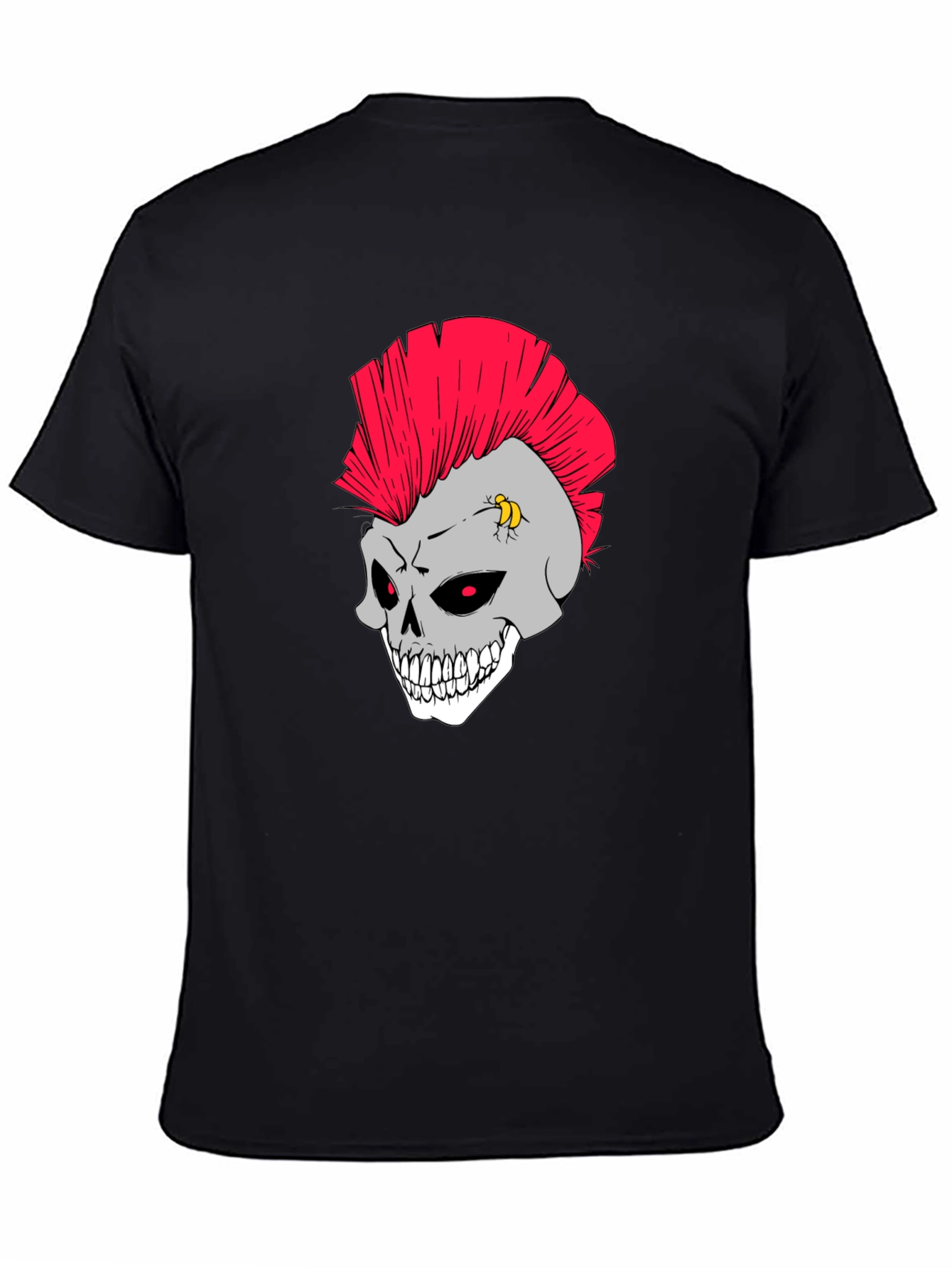Black Skull Punk Rocker T-Shirt view 4