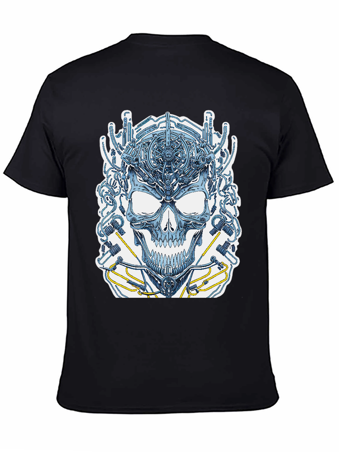 Black Cyber Skull T-Shirt view 4