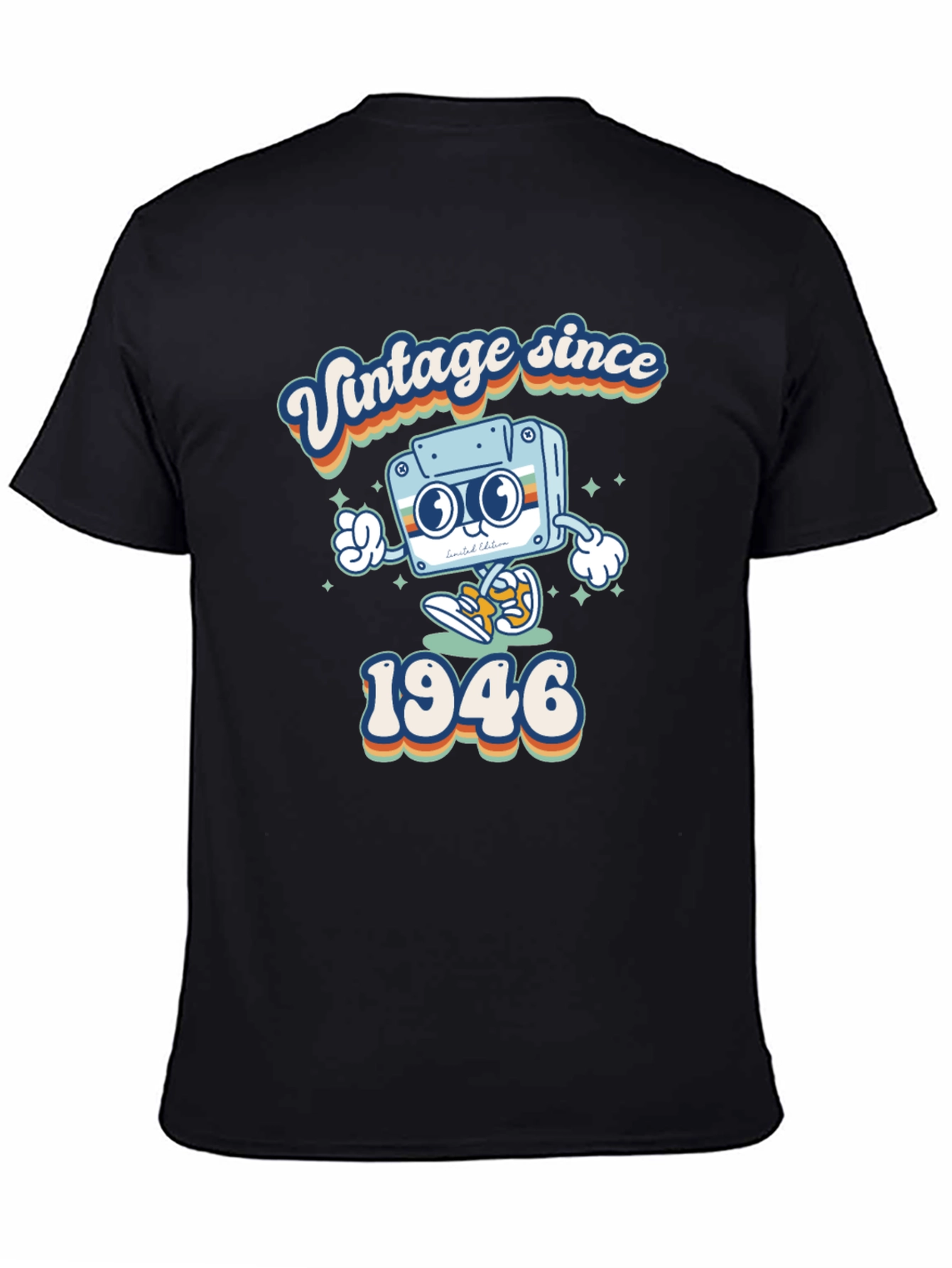 Black Vintage Since 1946 Graphic T-Shirt view 4