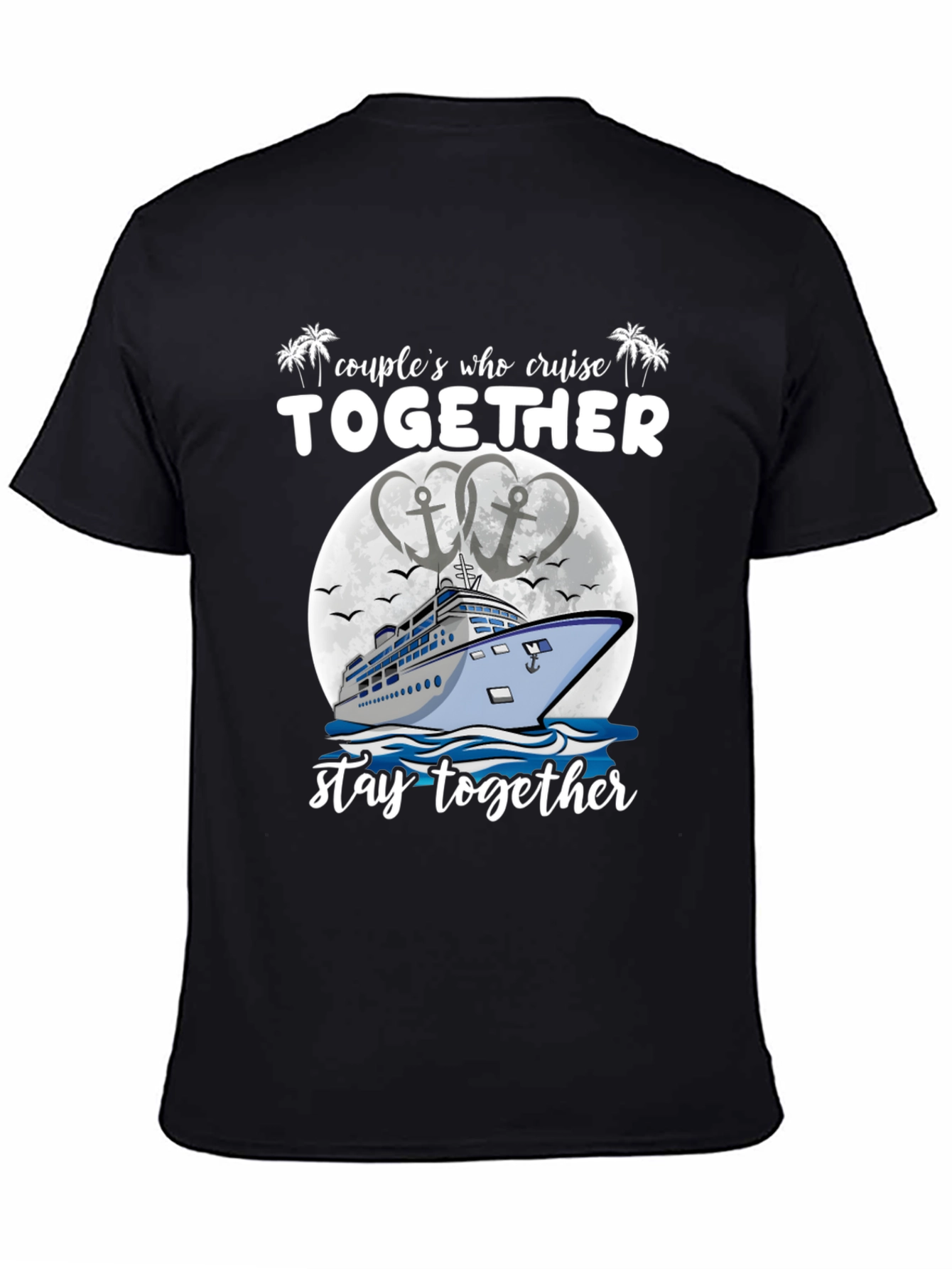 Black Couples Cruise Together T-Shirt view 4