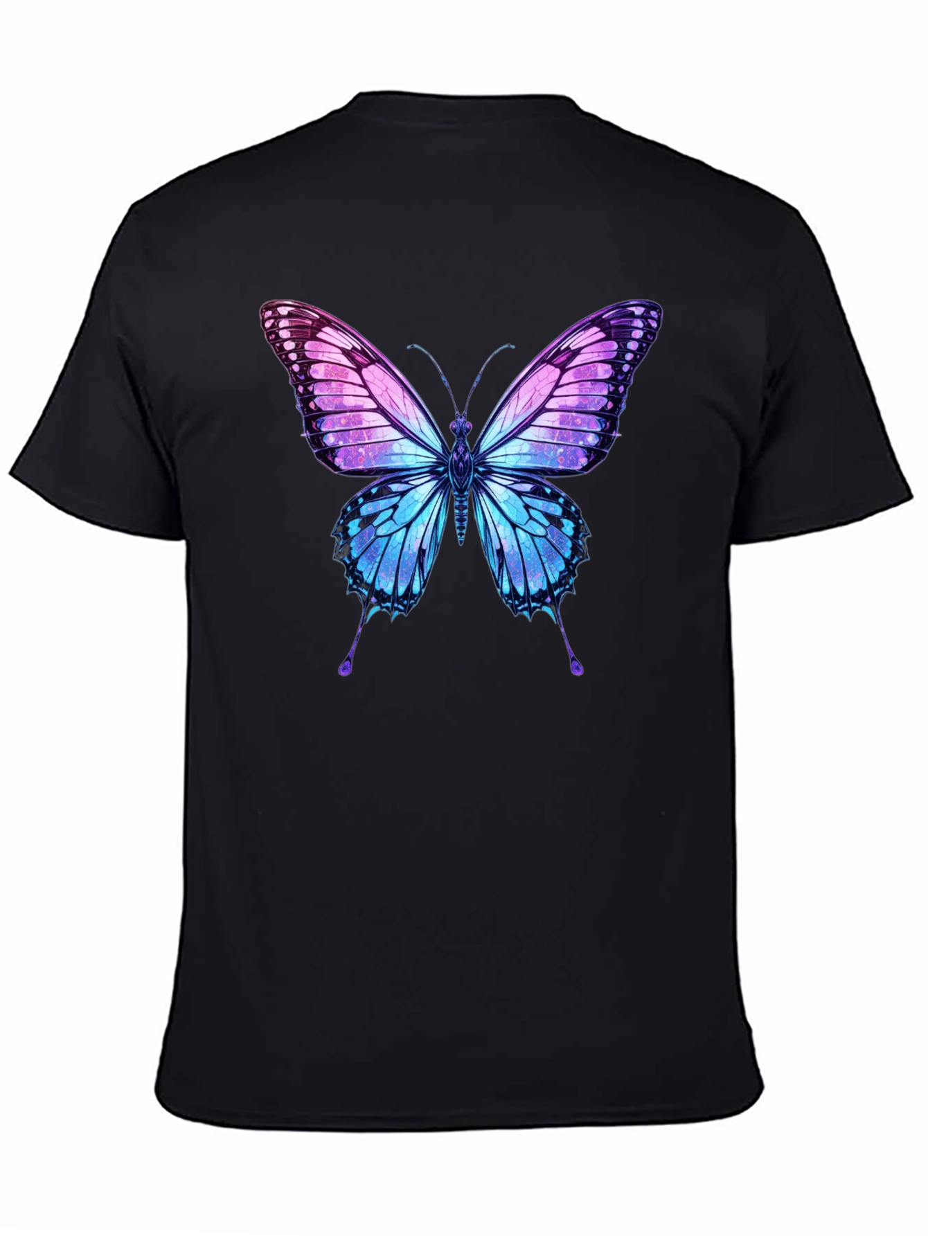 Black Butterfly Graphic Print Men's T-Shirt view 4