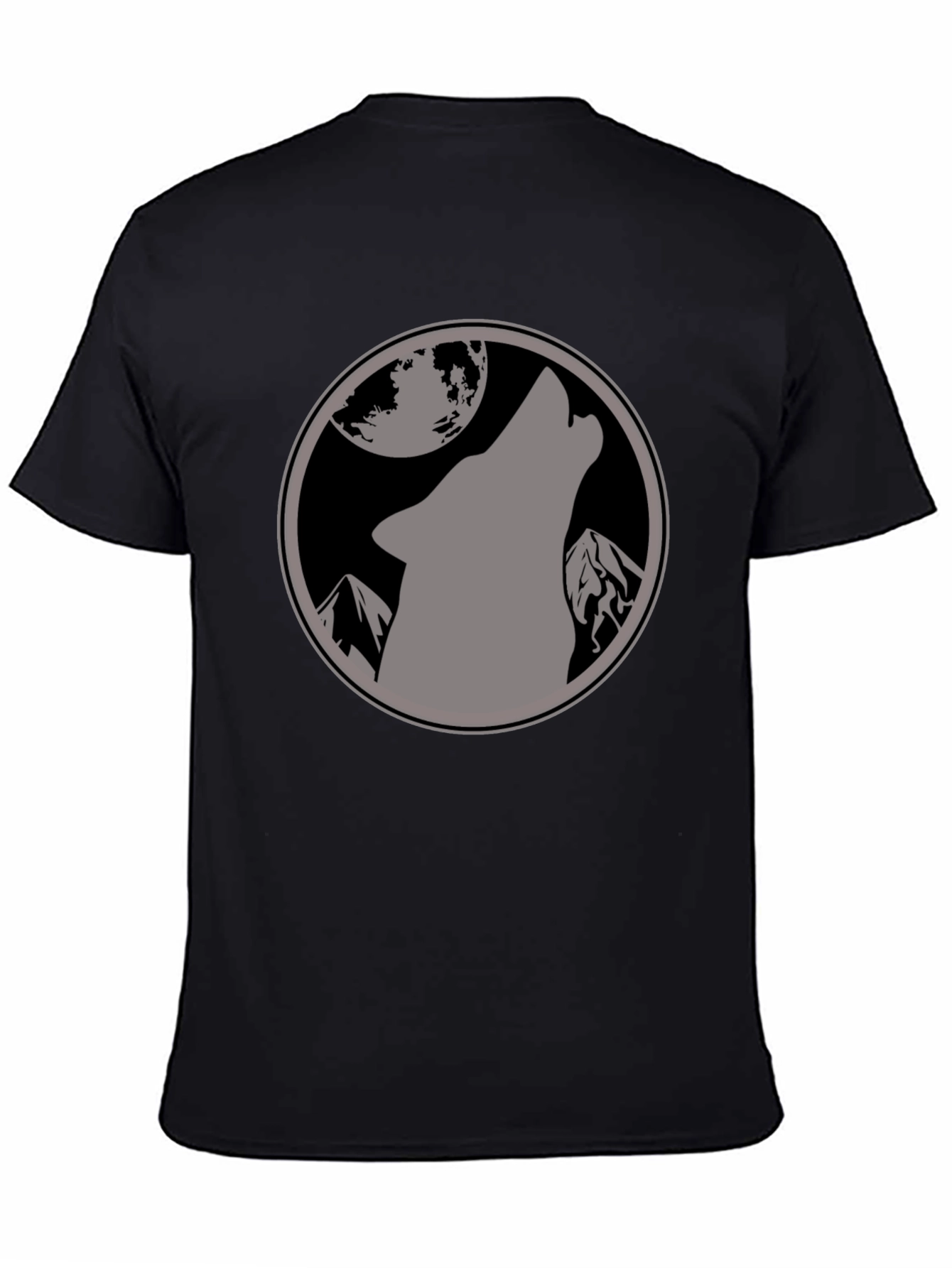 Black Wolf Moon Graphic T-Shirt - Black view 4
