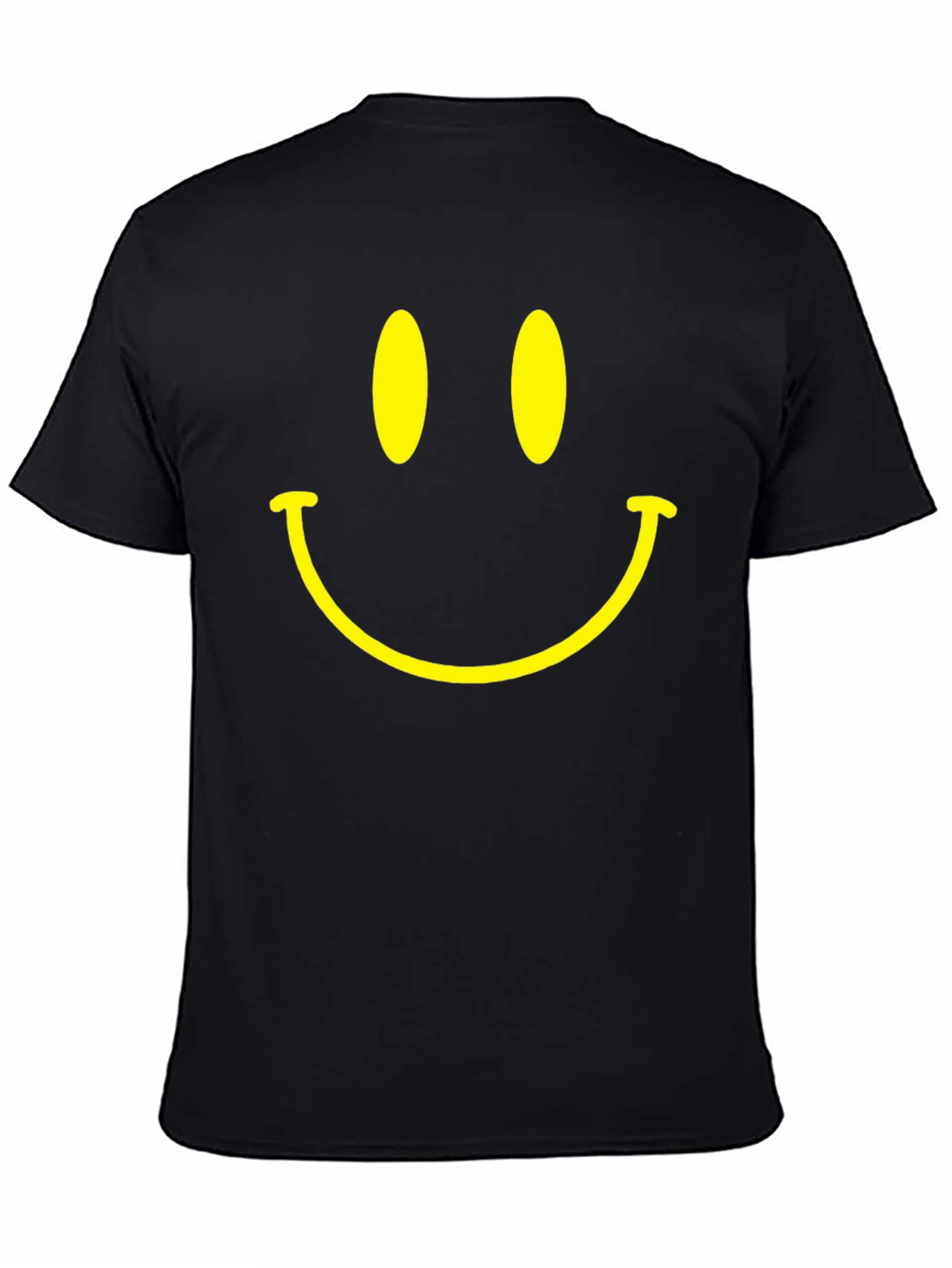 Black Smiley Face Graphic T-Shirt - Classic Happy Design view 4