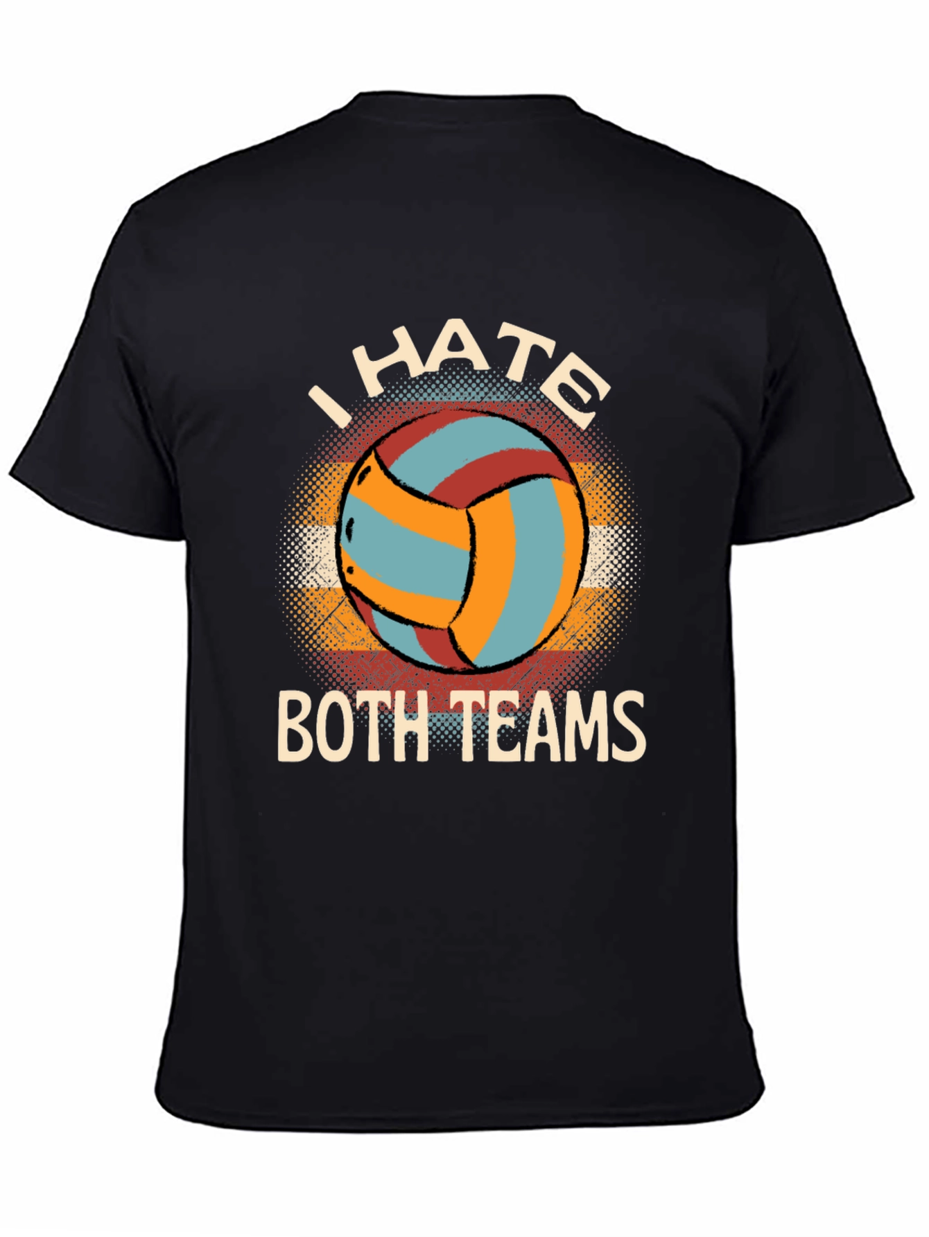 Black I Hate Both Teams Volleyball Graphic Tee view 4
