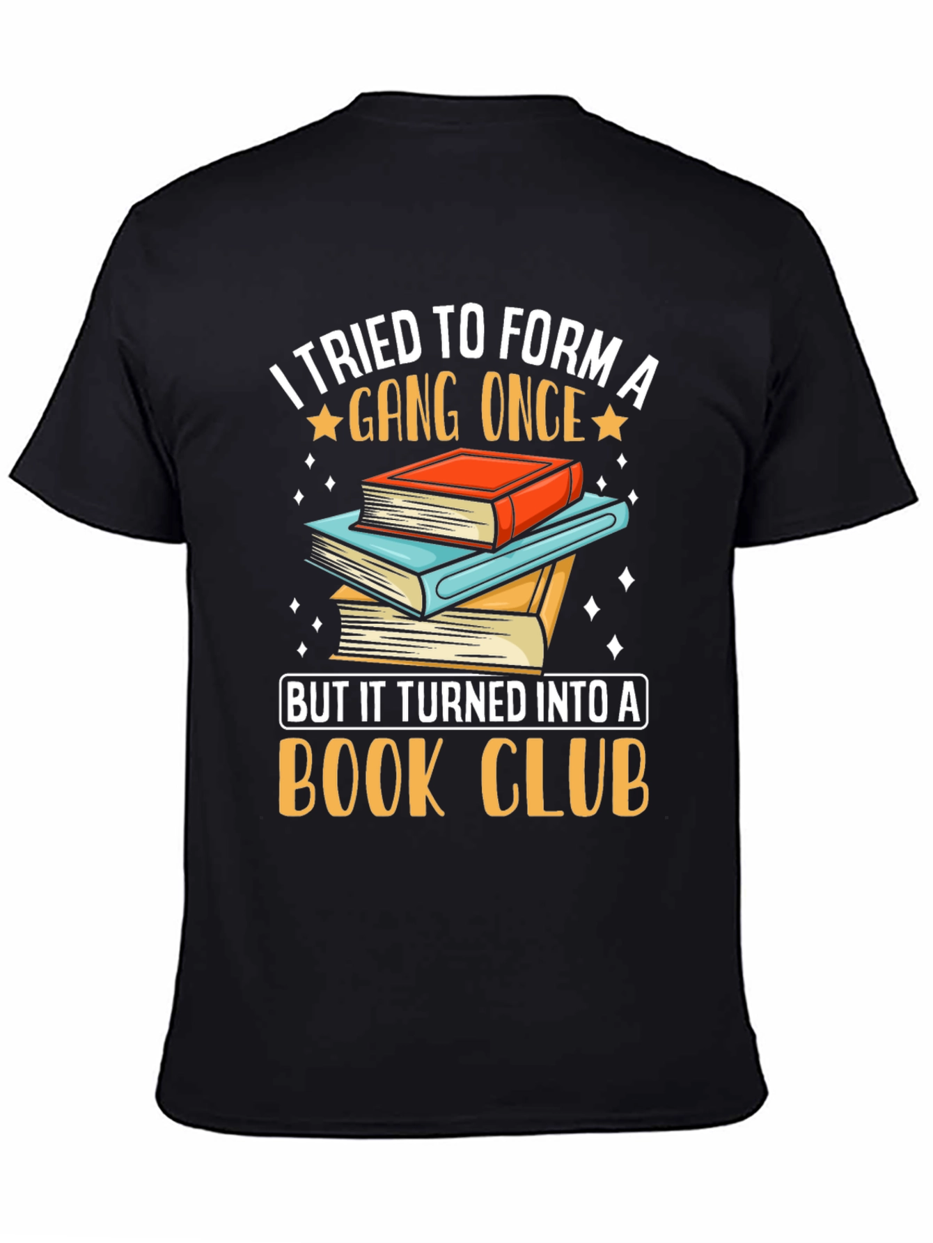 Black Funny Book Club T-Shirt, Gang Turned Book Club Tee view 4