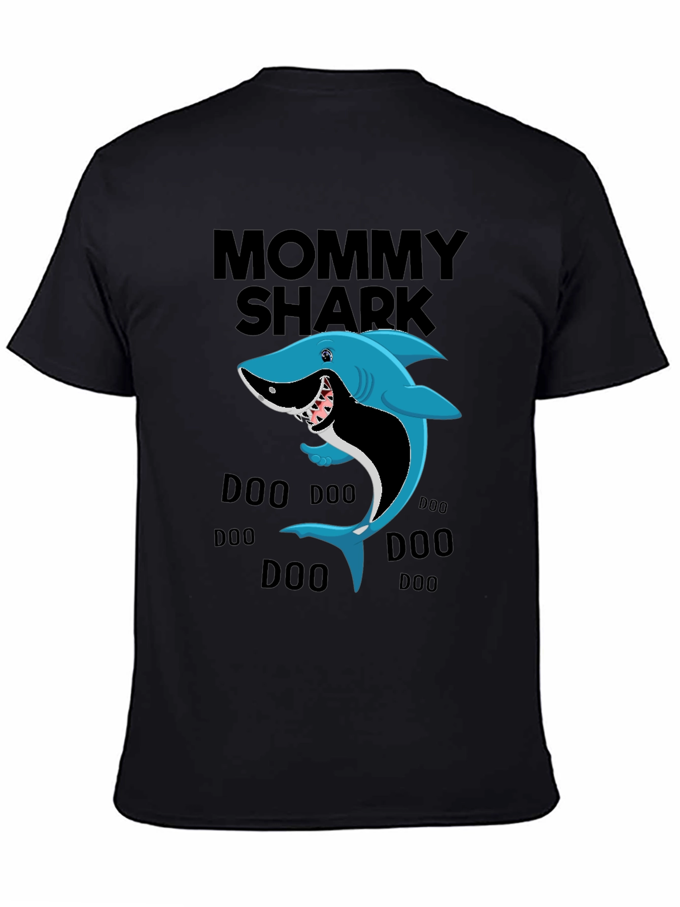 Black Mommy Shark T-Shirt view 4