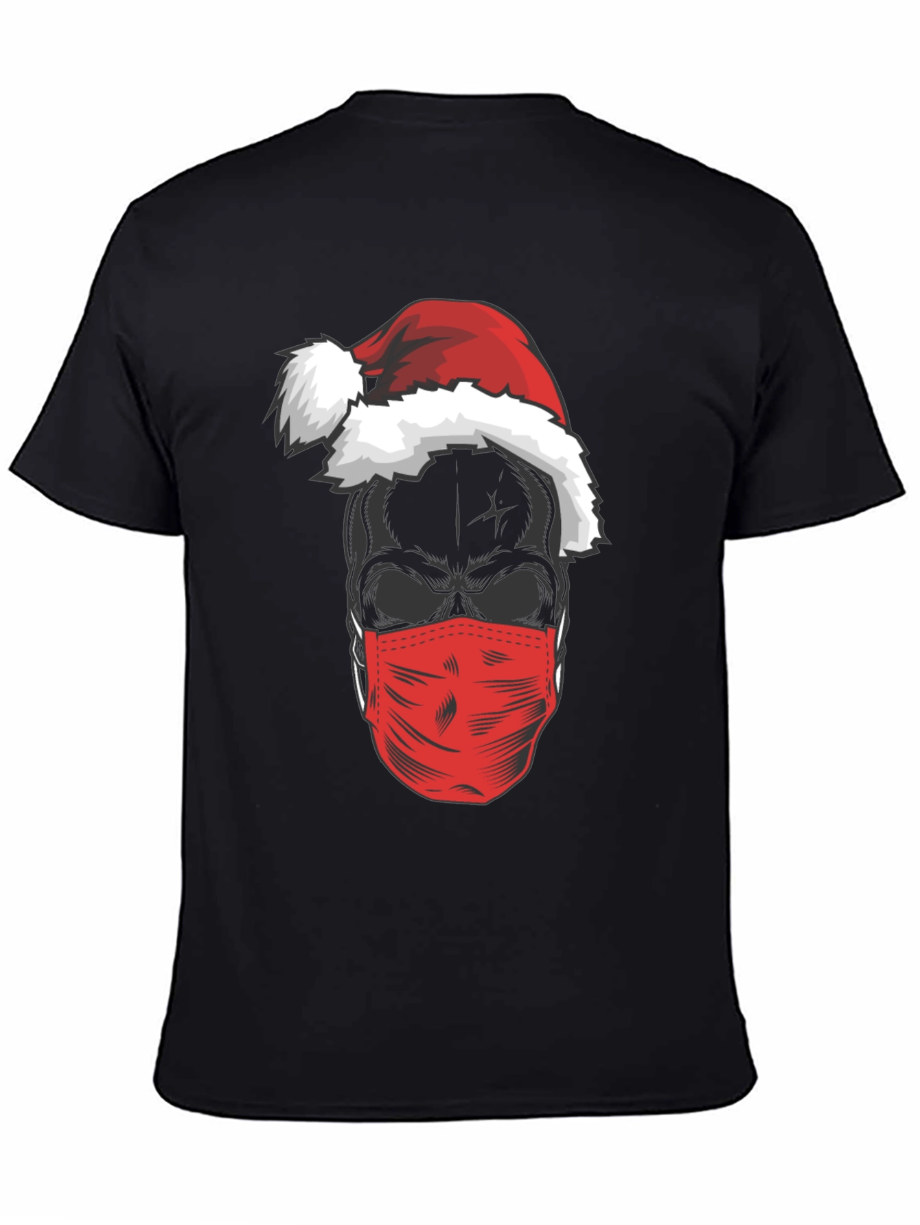 Black Skull Santa Mask T-Shirt view 4