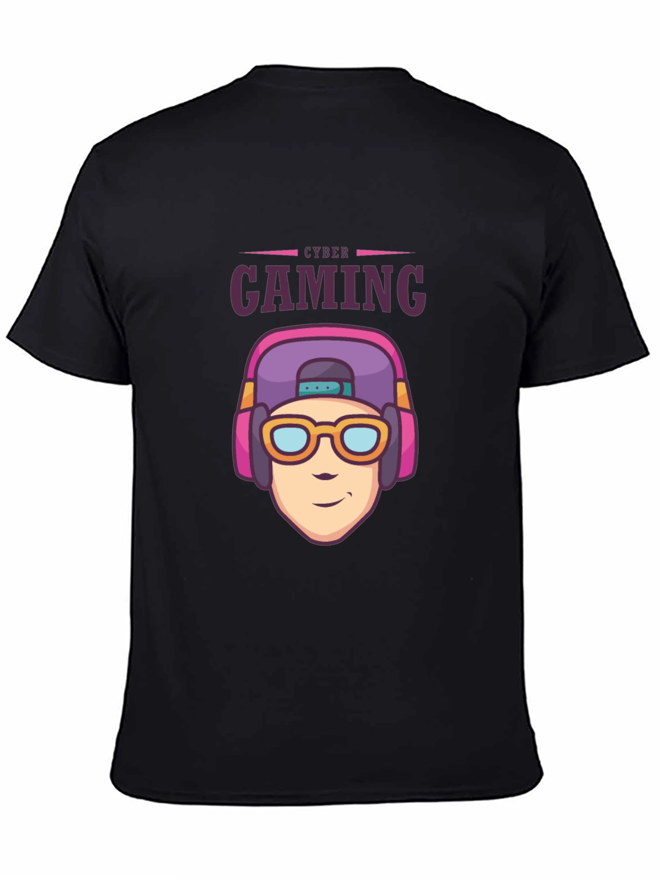 Black Cyber Gaming Black T-Shirt - Gamer Style view 4