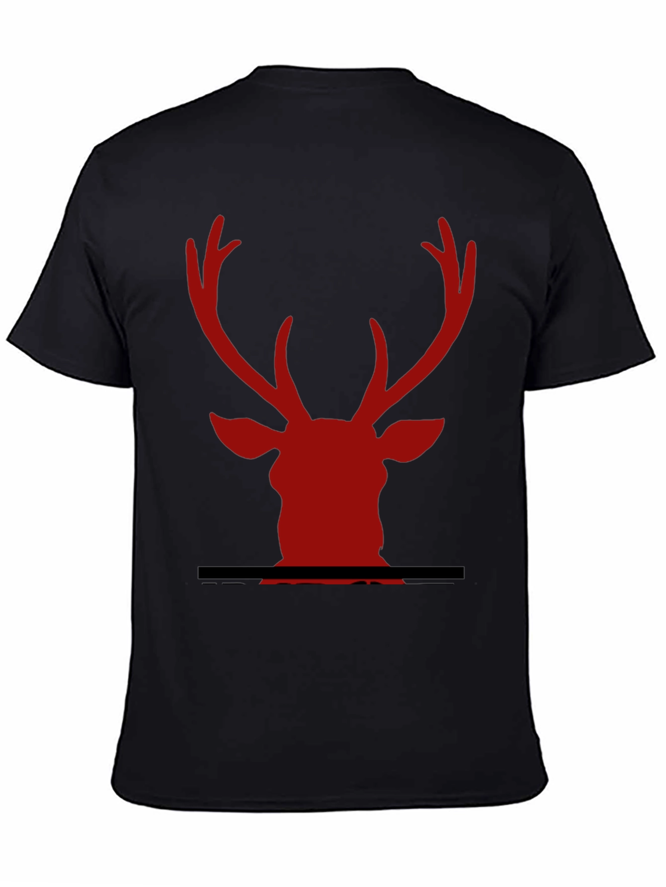 Black Red Deer Head Graphic Black T-Shirt view 4
