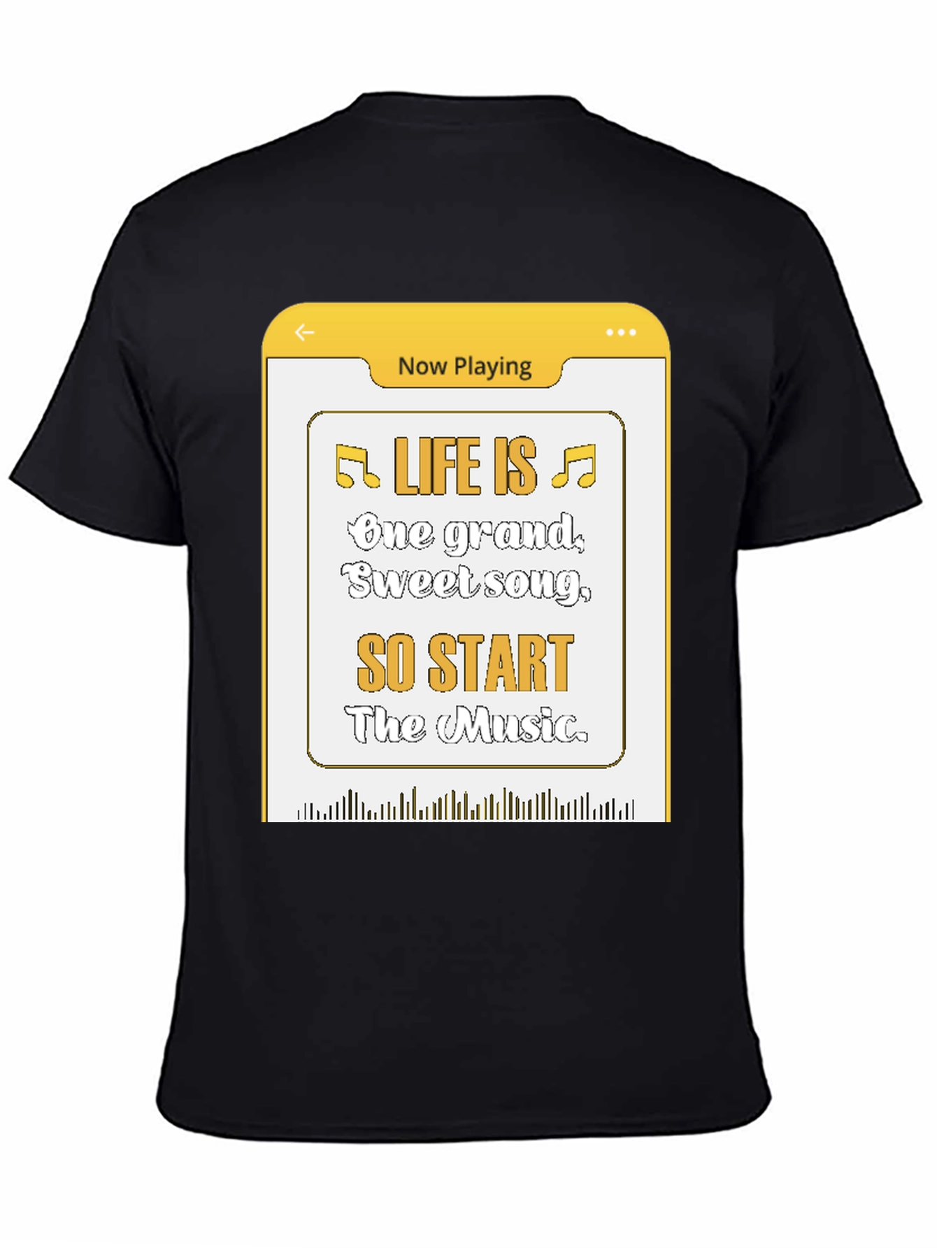 Black Life Is Music T-Shirt - Now Playing Graphic Tee view 4