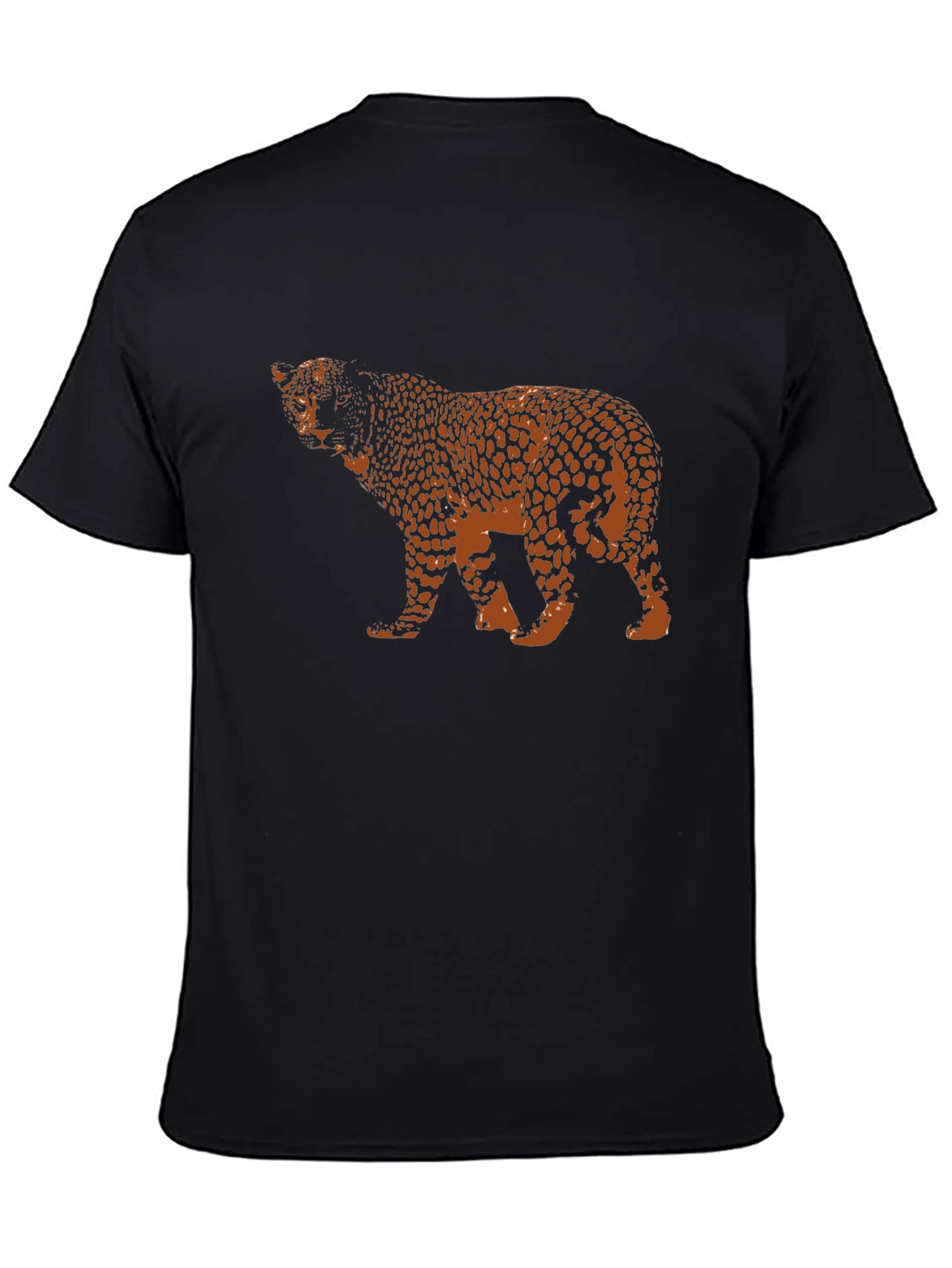 Black Leopard Print Black T-Shirt view 4