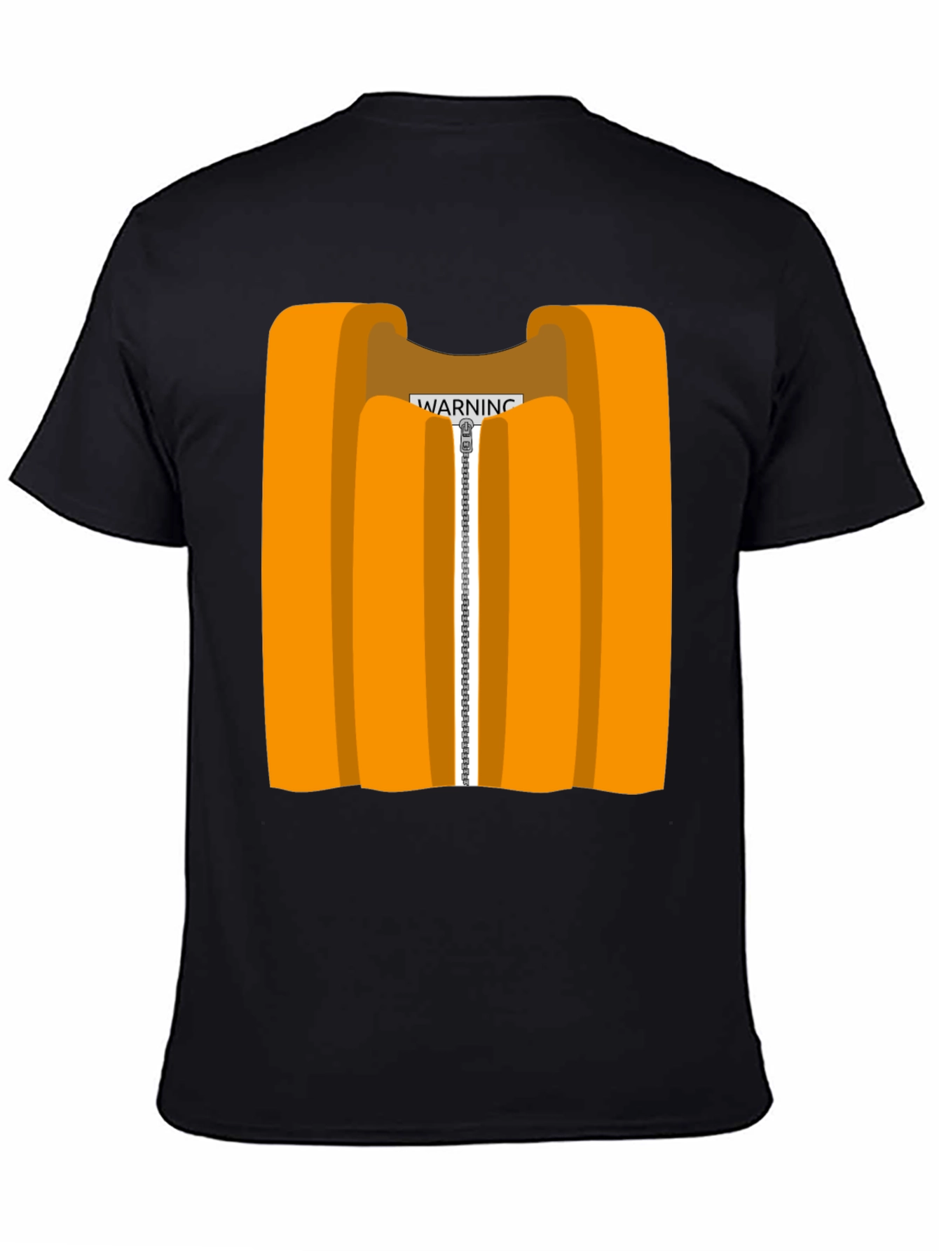 Black Orange Vest Graphic Novelty T-Shirt view 4