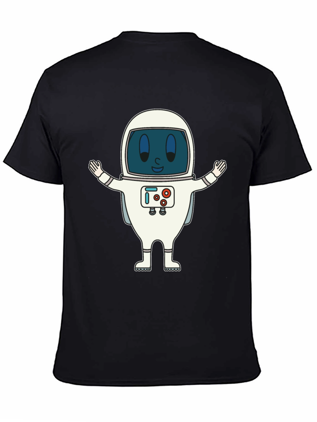 Black Astronaut Graphic Print T-Shirt - Fun Spaceman Design view 4