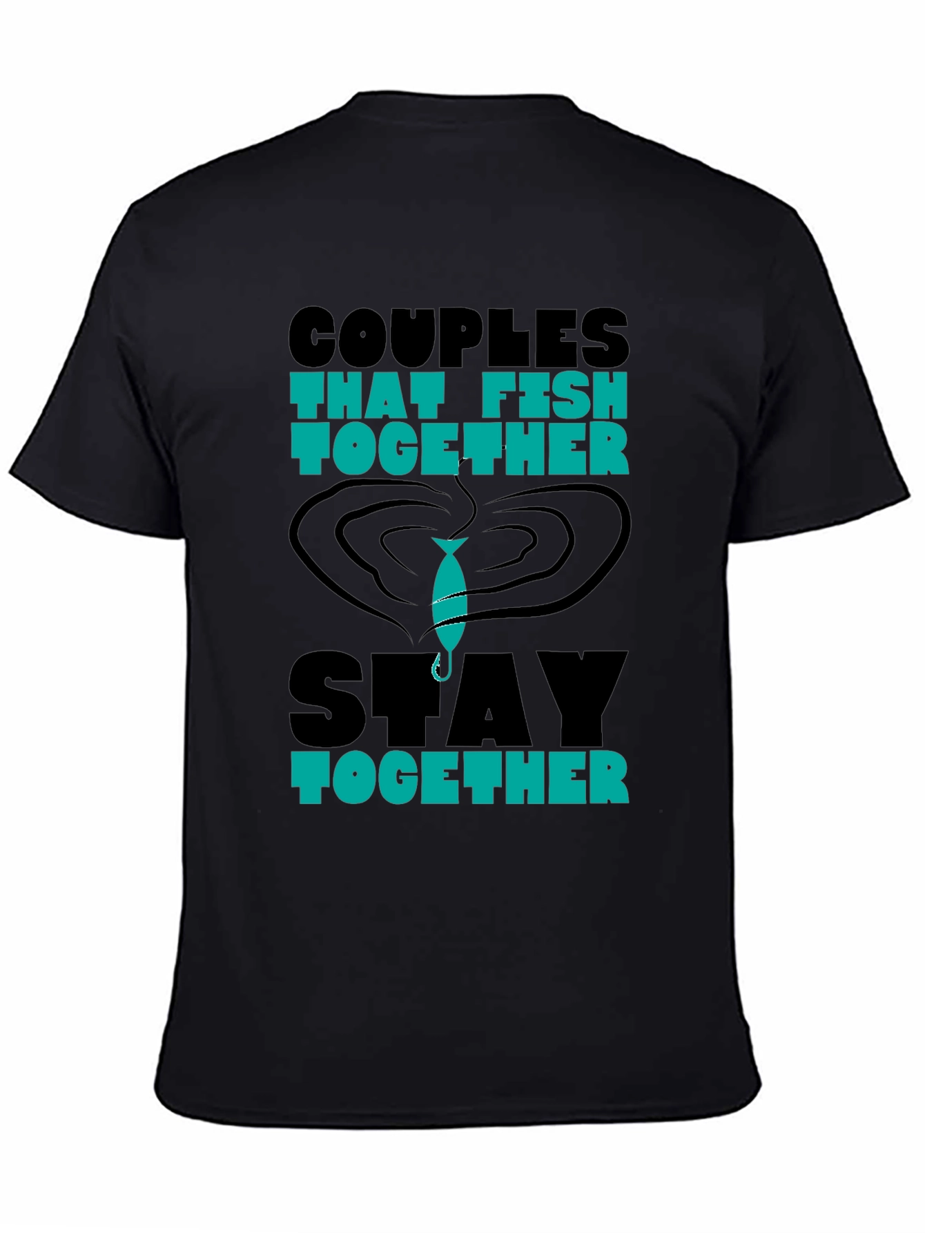 Black Couples That Fish Together Graphic Tee view 4