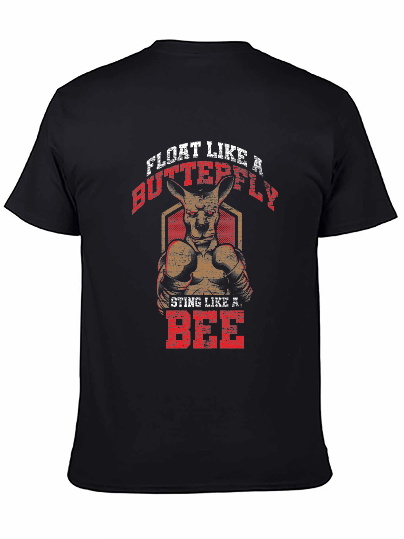 Black Kangaroo Boxer T-Shirt: Float Like a Butterfly view 4