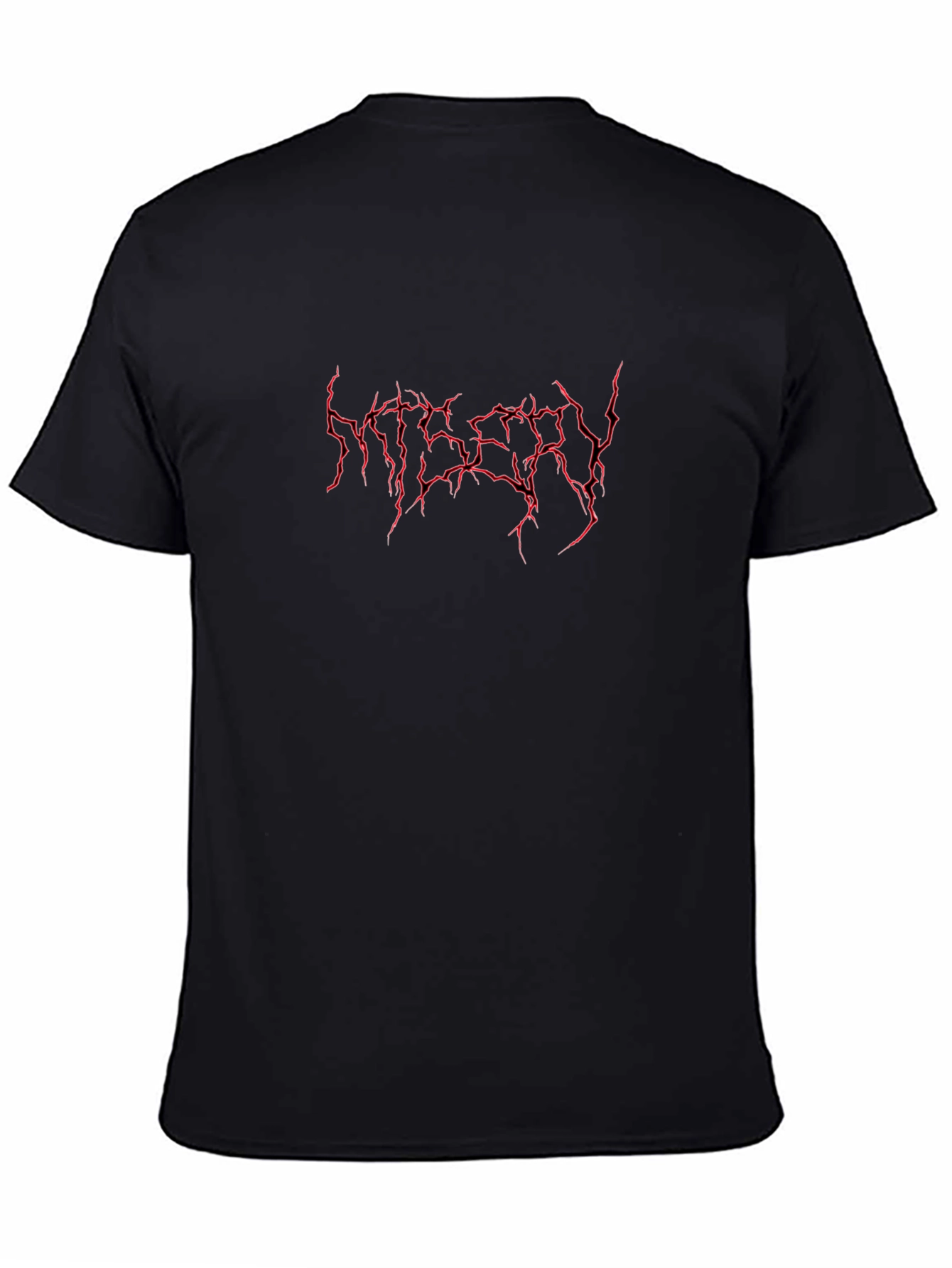 Black Edgy Red Lettering Black T-Shirt view 4