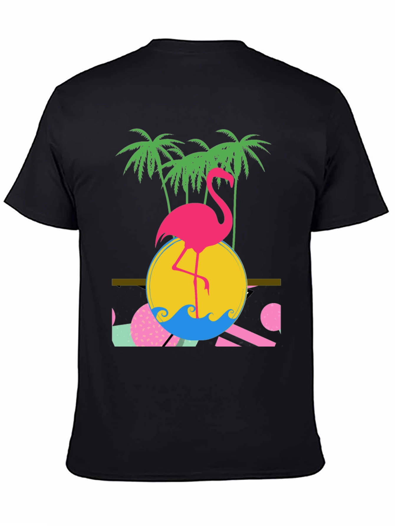 Black Retro Flamingo Graphic T-Shirt - Tropical Summer Vibes view 4