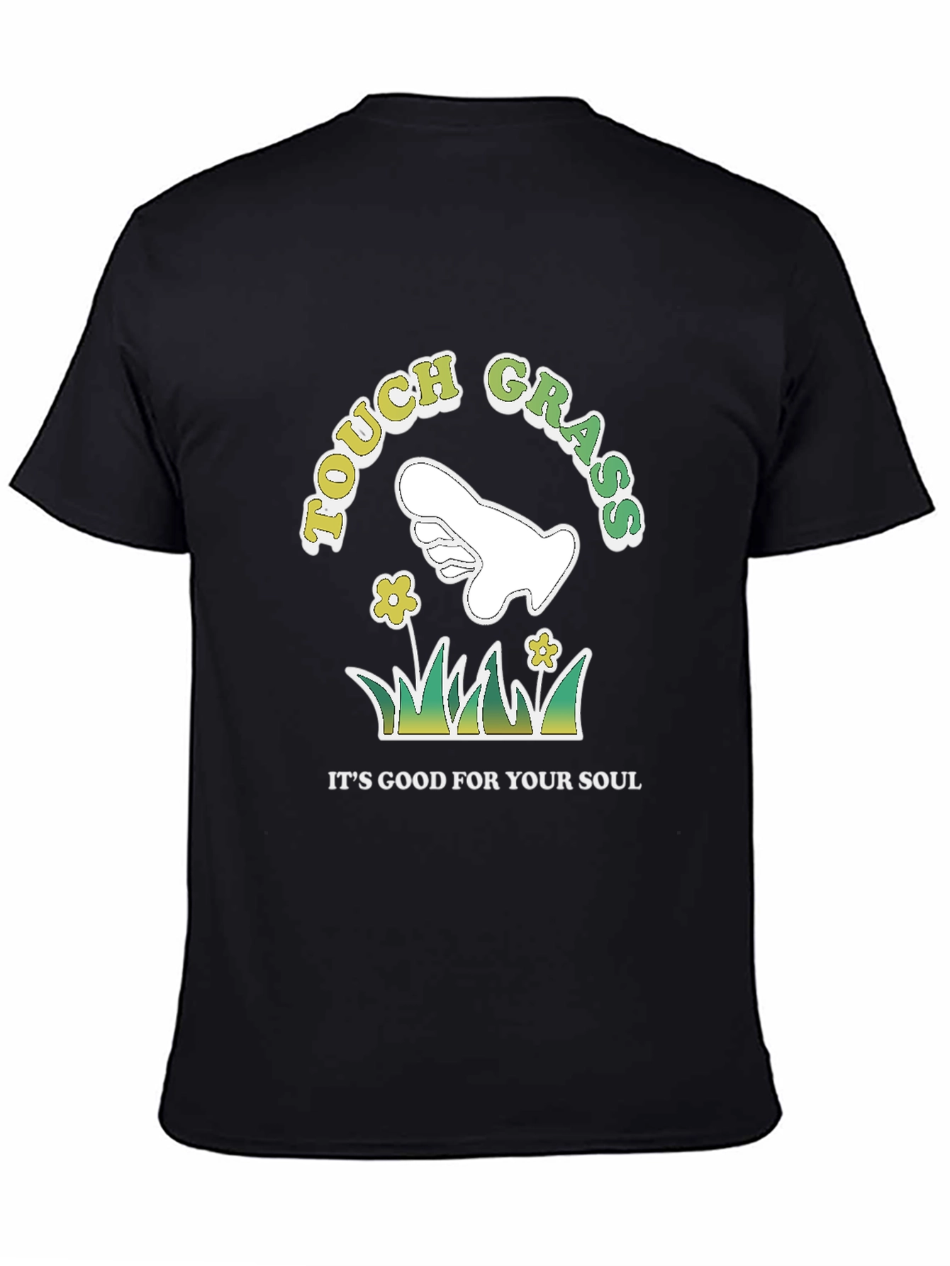 Black Touch Grass T-Shirt, Good For Your Soul Graphic Tee view 4