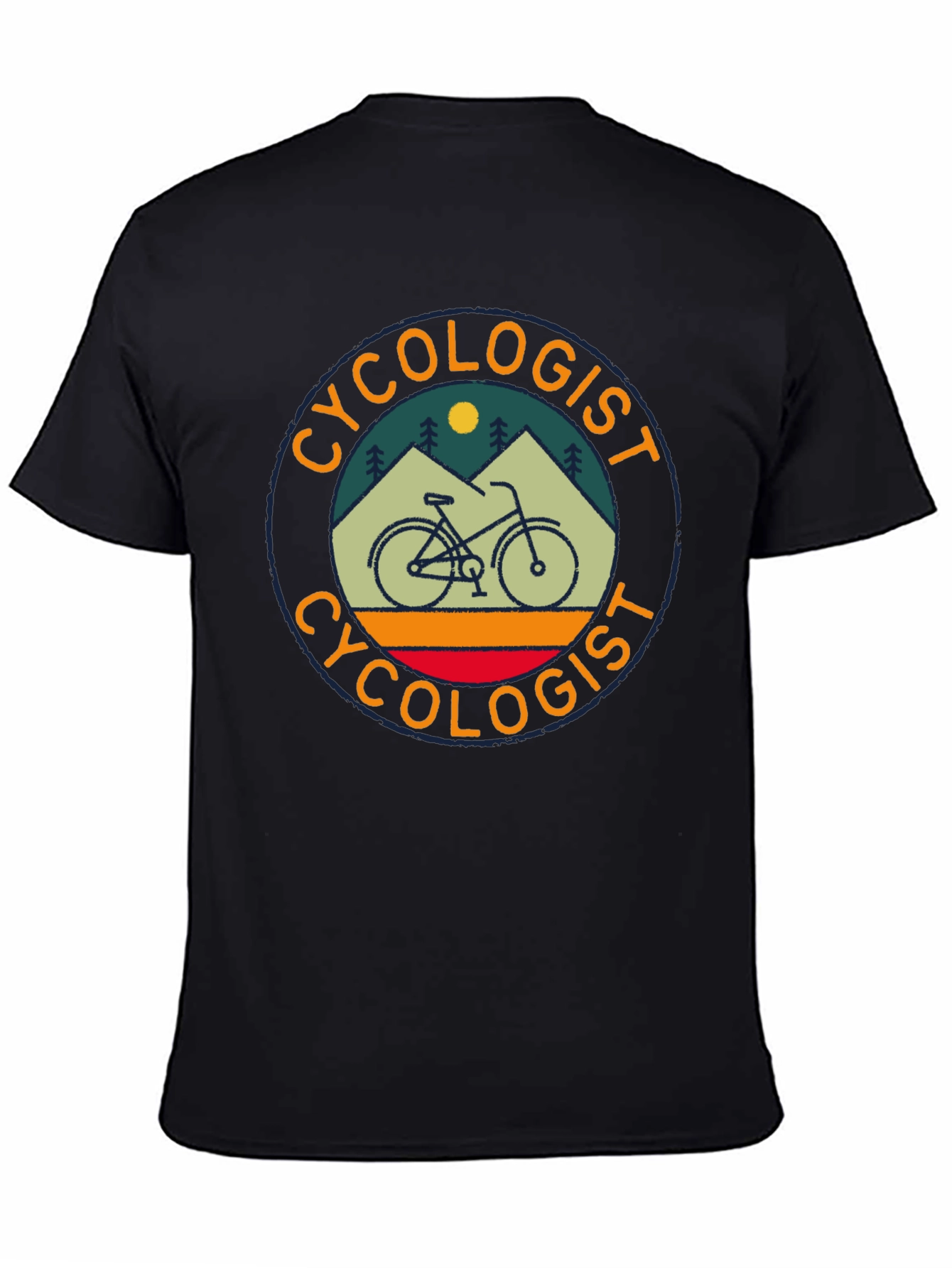 Black Cycologist T-Shirt - Bike Lover Tee view 4