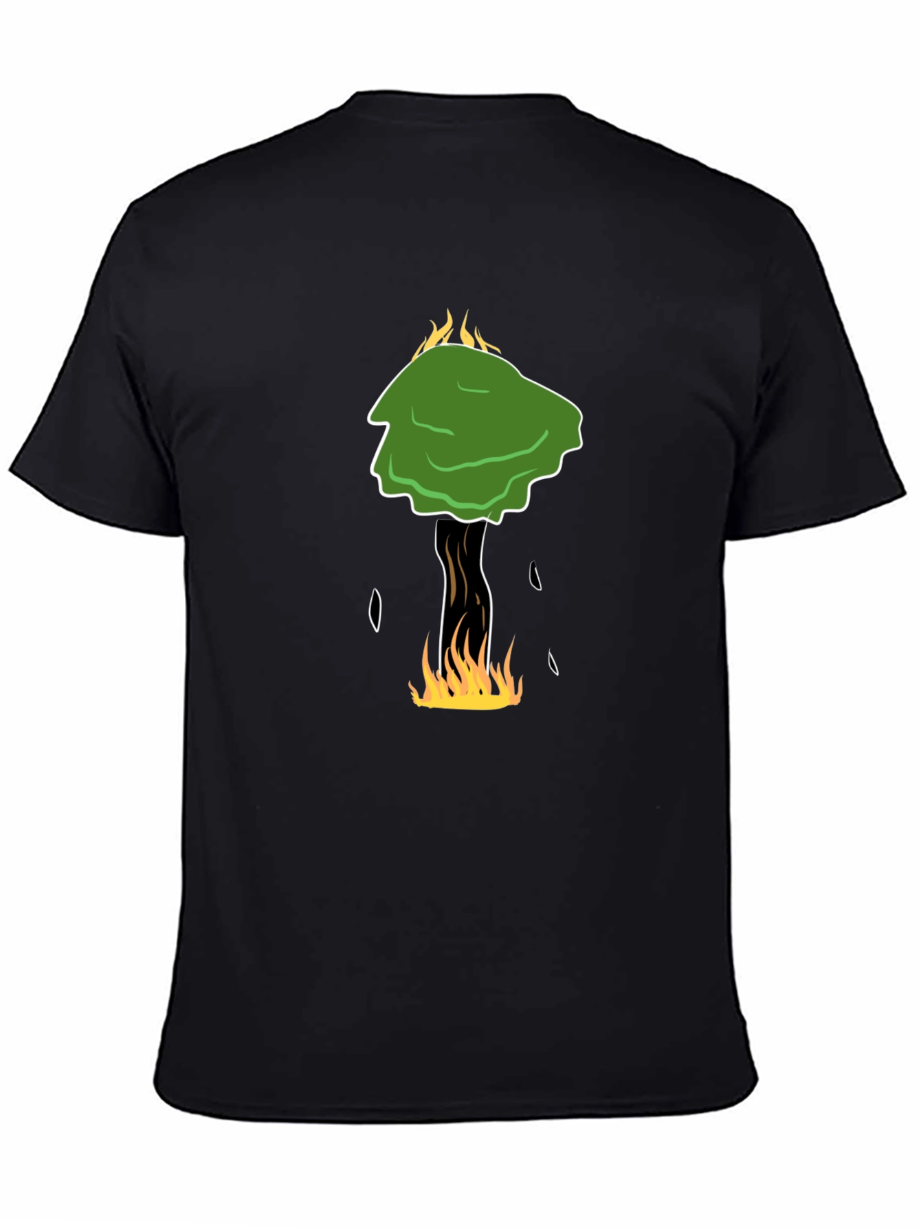 Black Burning Tree Graphic Tee - Unique Design view 4