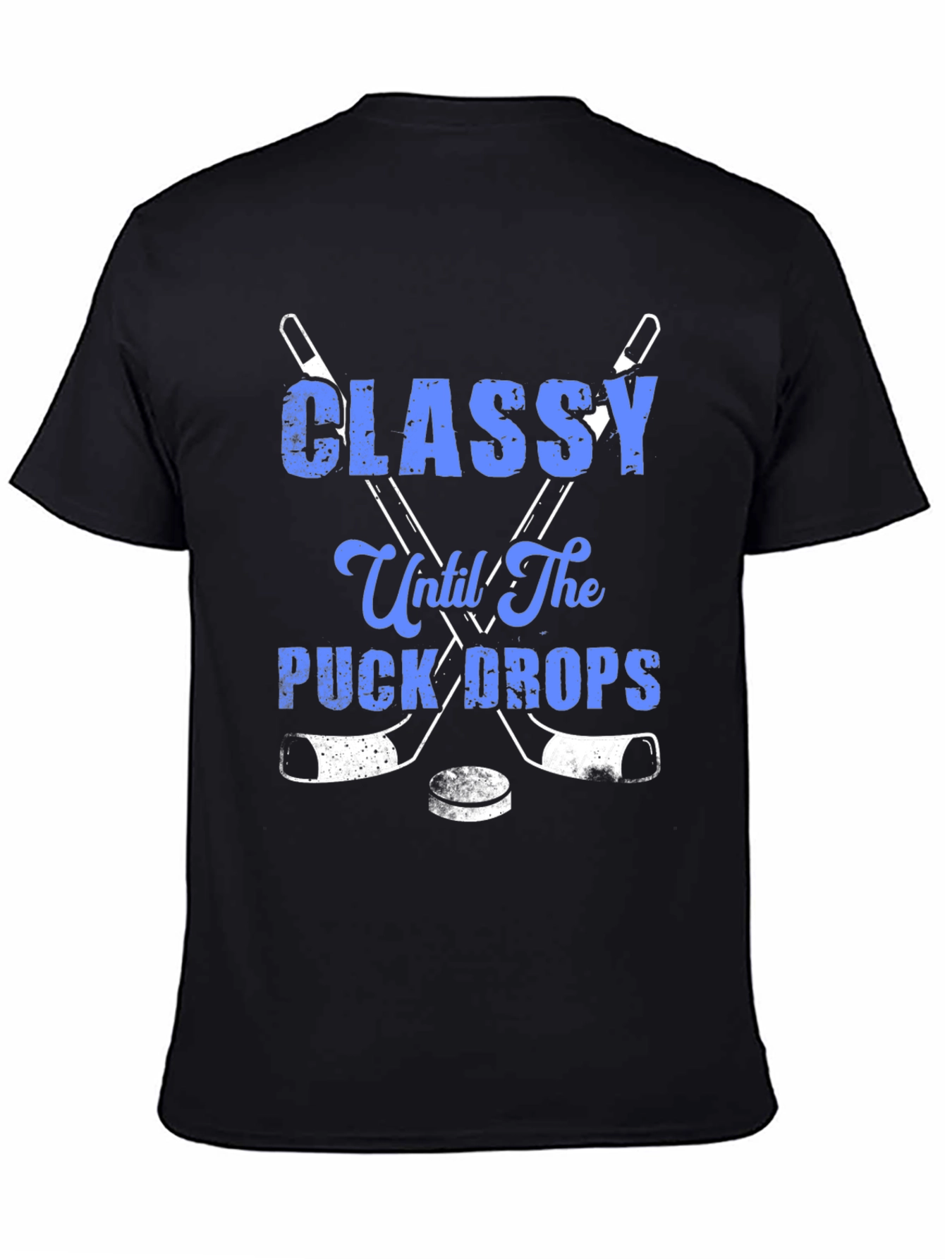 Black Classy Until The Puck Drops Hockey T-Shirt view 4