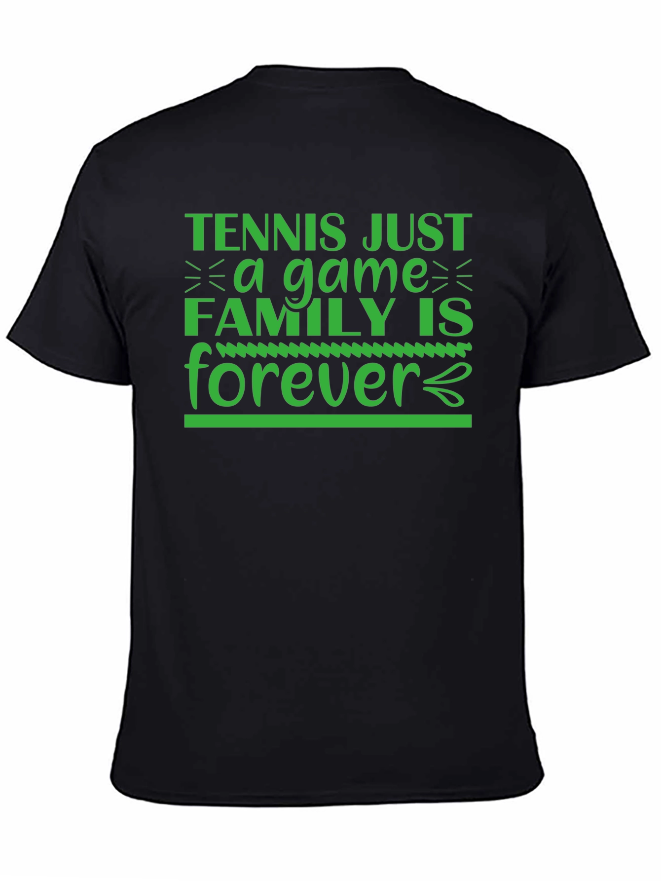 Black Tennis & Family Forever Graphic Tee view 4