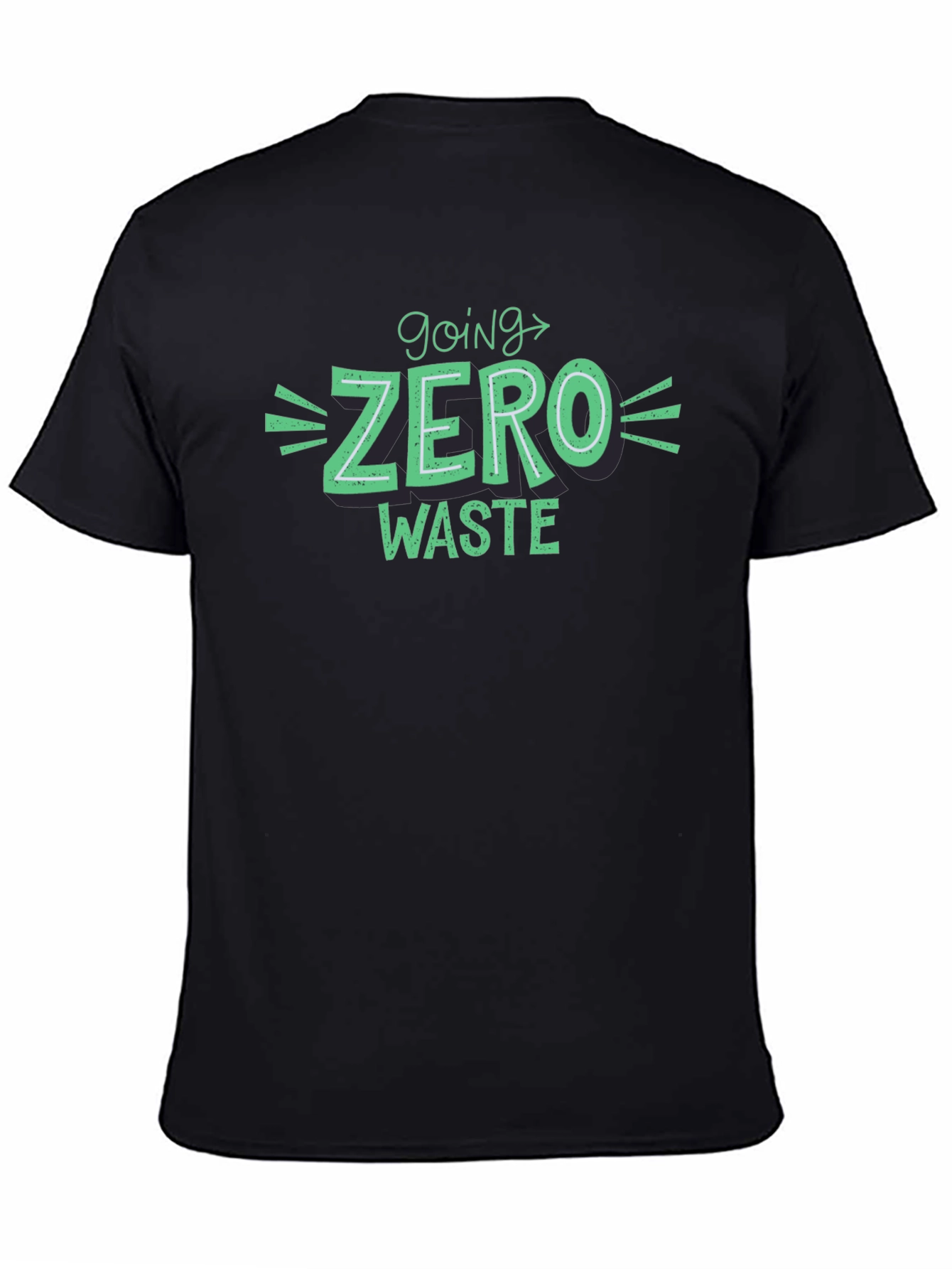 Black Eco-Friendly Going Zero Waste T-Shirt view 4