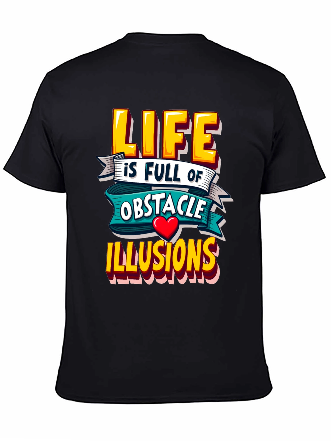 Black Life Obstacle Illusions Graphic Tee view 4