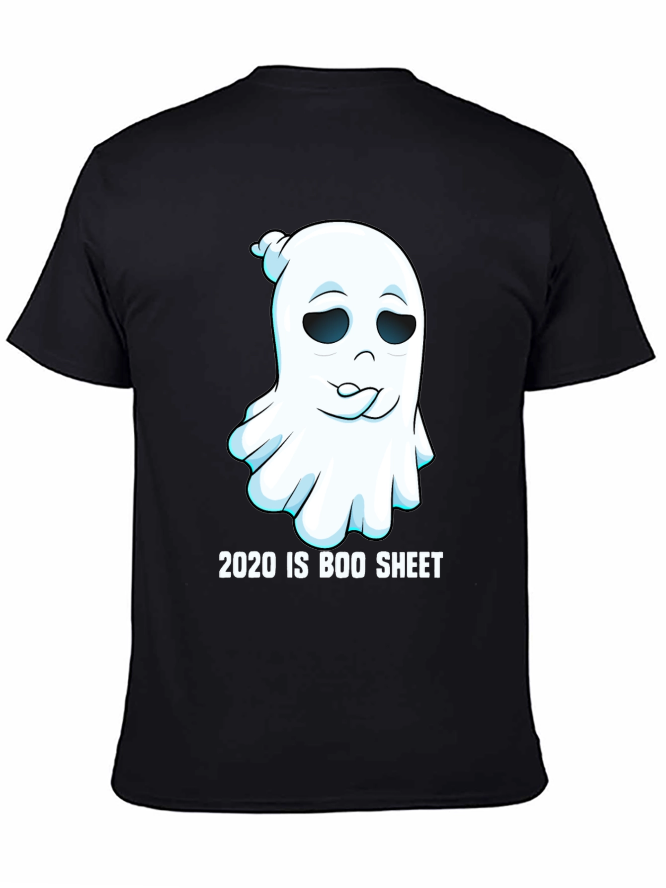 Black 2020 is Boo Sheet Halloween T-Shirt - Men's Black Tee view 4