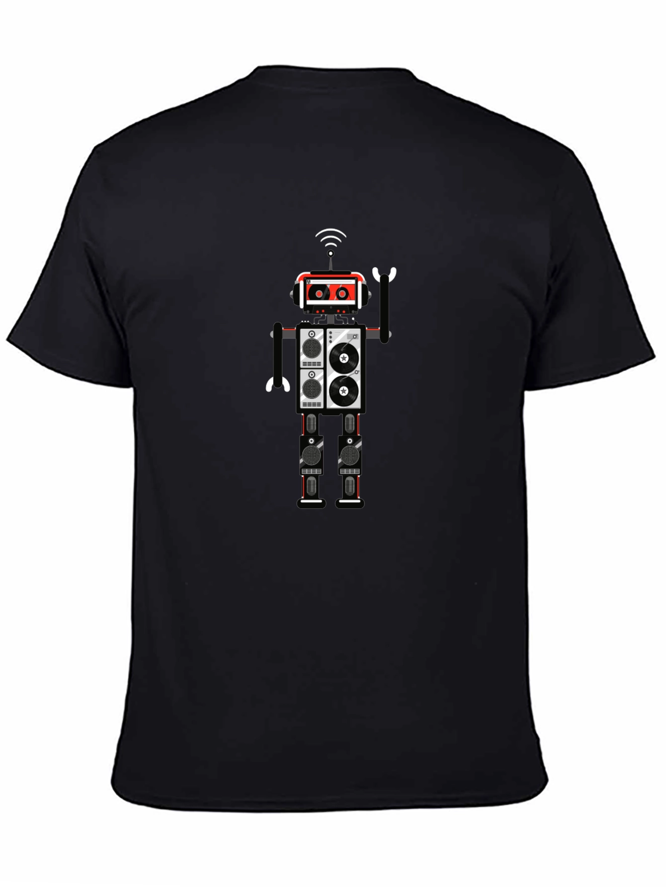 Black Robot Graphic Black T-Shirt view 4
