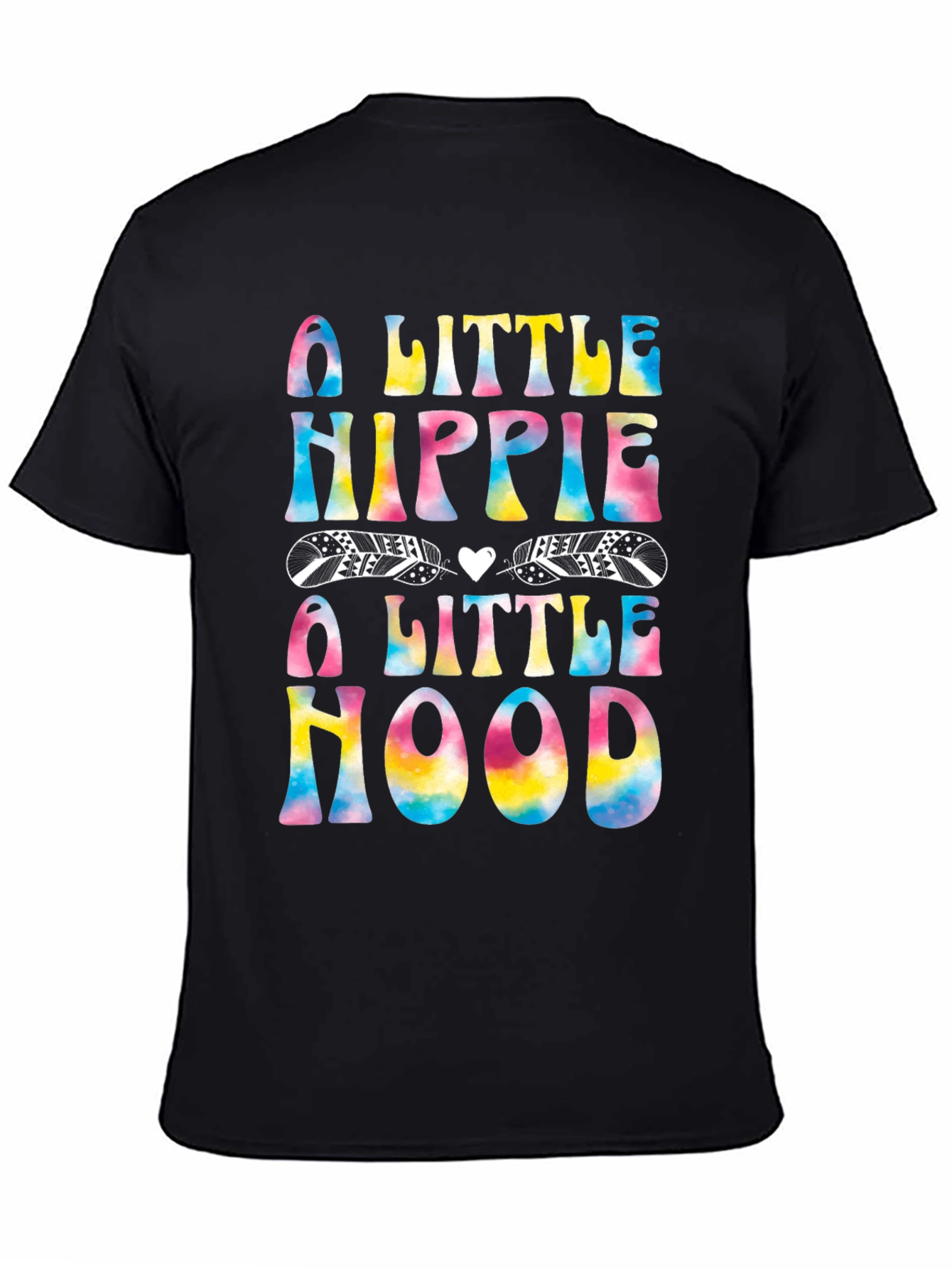Black A Little Hippie A Little Hood T-Shirt view 4