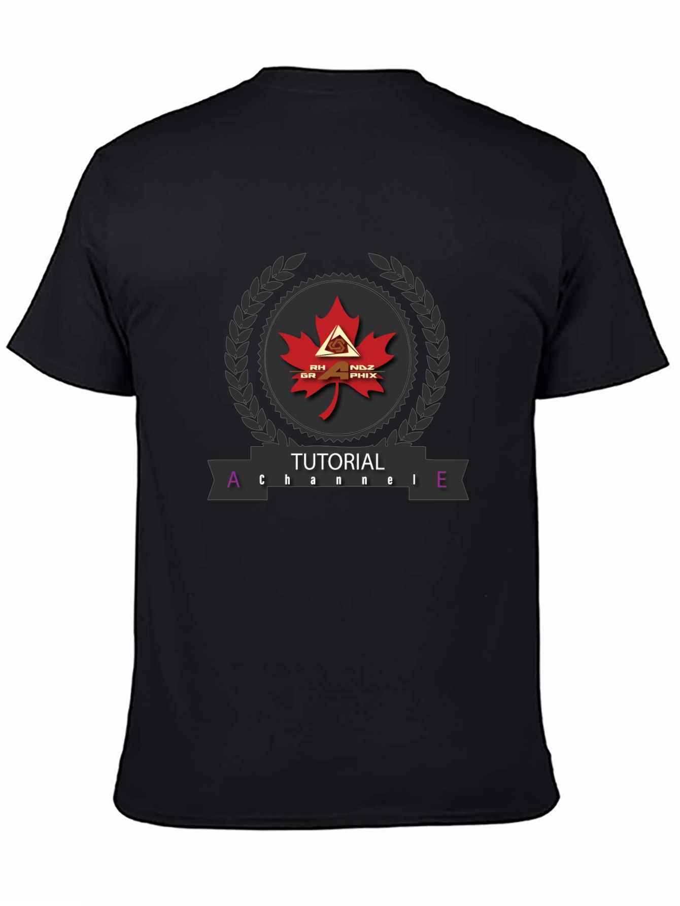 Black Black Tutorial Channel Graphic T-Shirt view 4