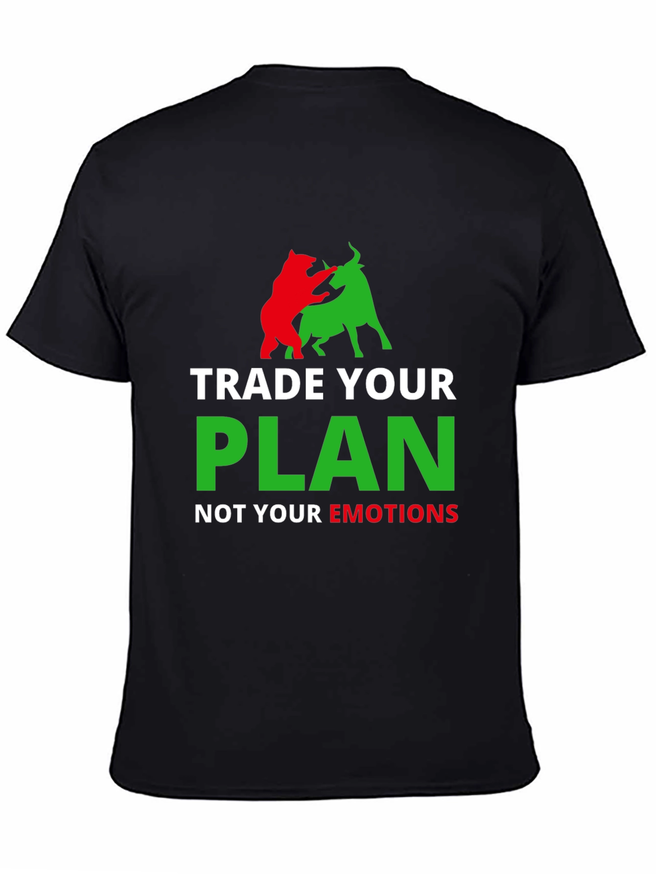 Black Trade Your Plan Not Your Emotions T-Shirt view 4