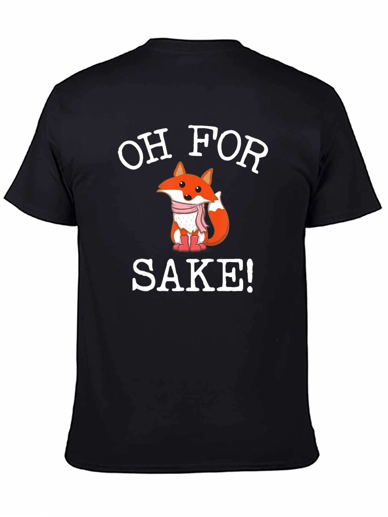 Black Oh For Fox Sake! Novelty Graphic Tee view 4