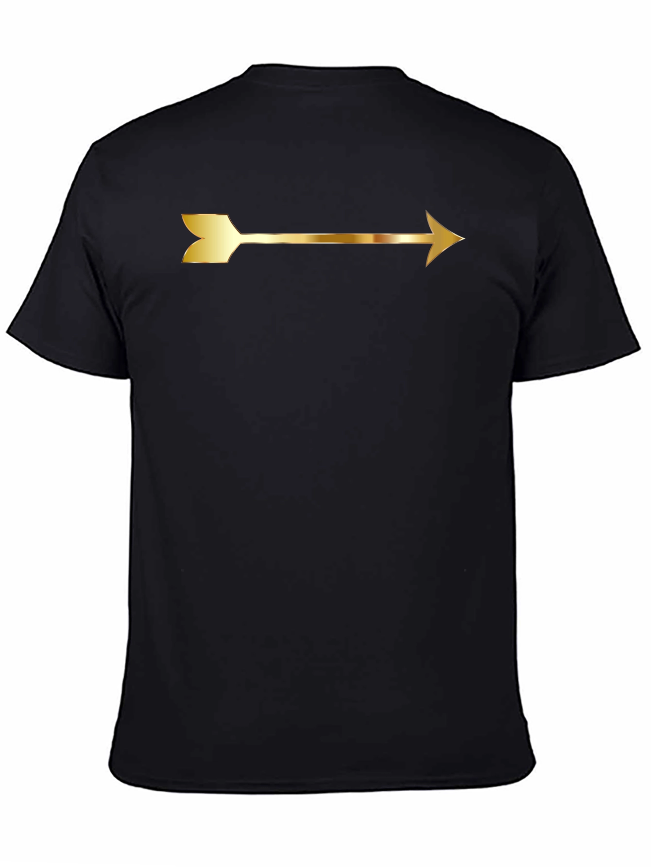 Black Gold Arrow Graphic Tee - Black Unisex T-Shirt view 4