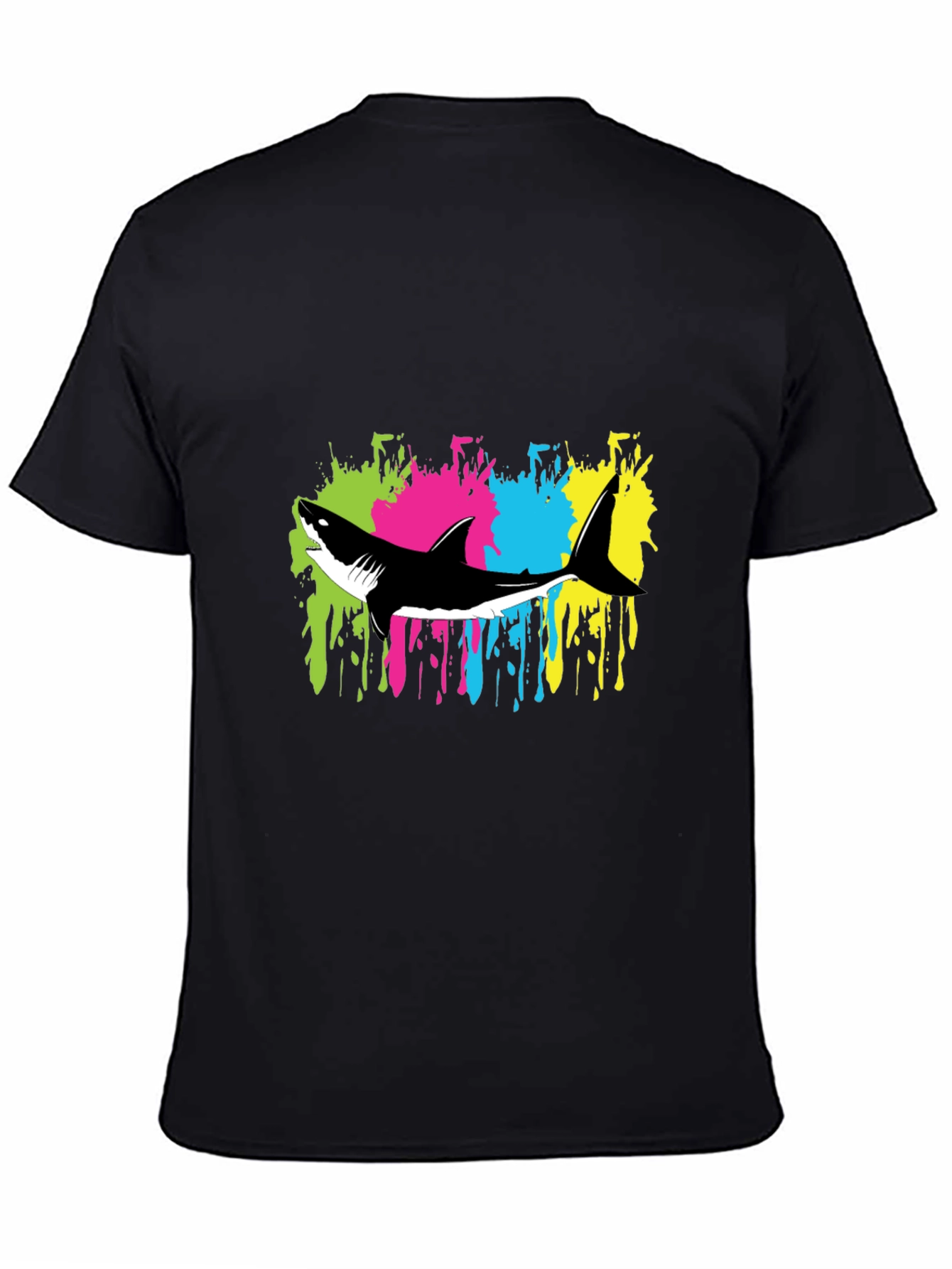 Black Shark Graphic T-Shirt - Bold Colorful Design view 4